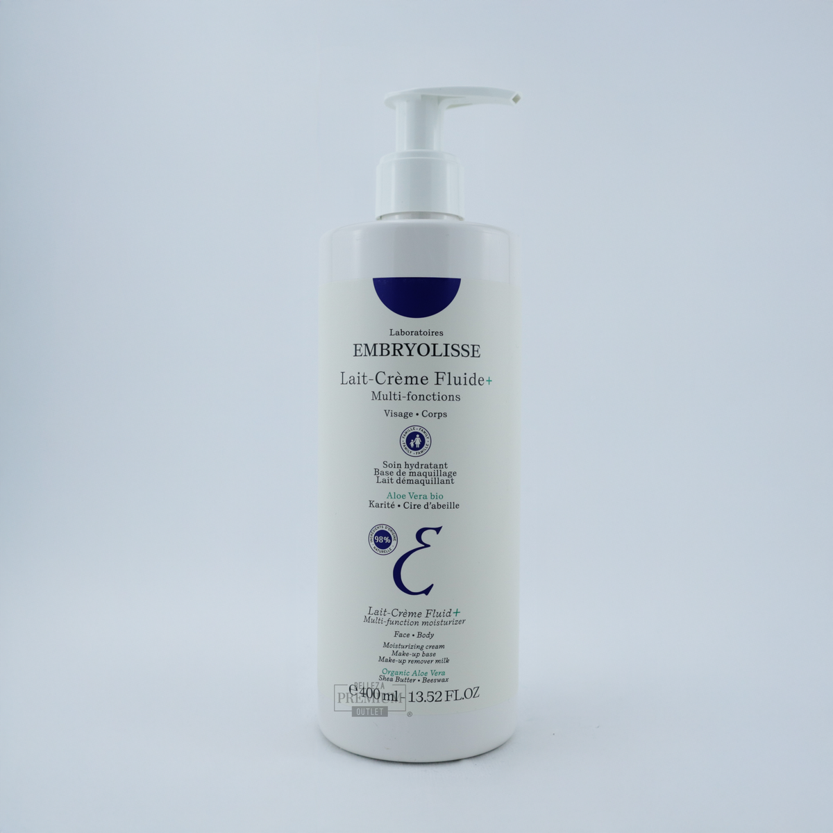 Embryolisse Lait-Crème Fluide + Green 400ml – Hidratación Multiusos, Ahora Más Natural