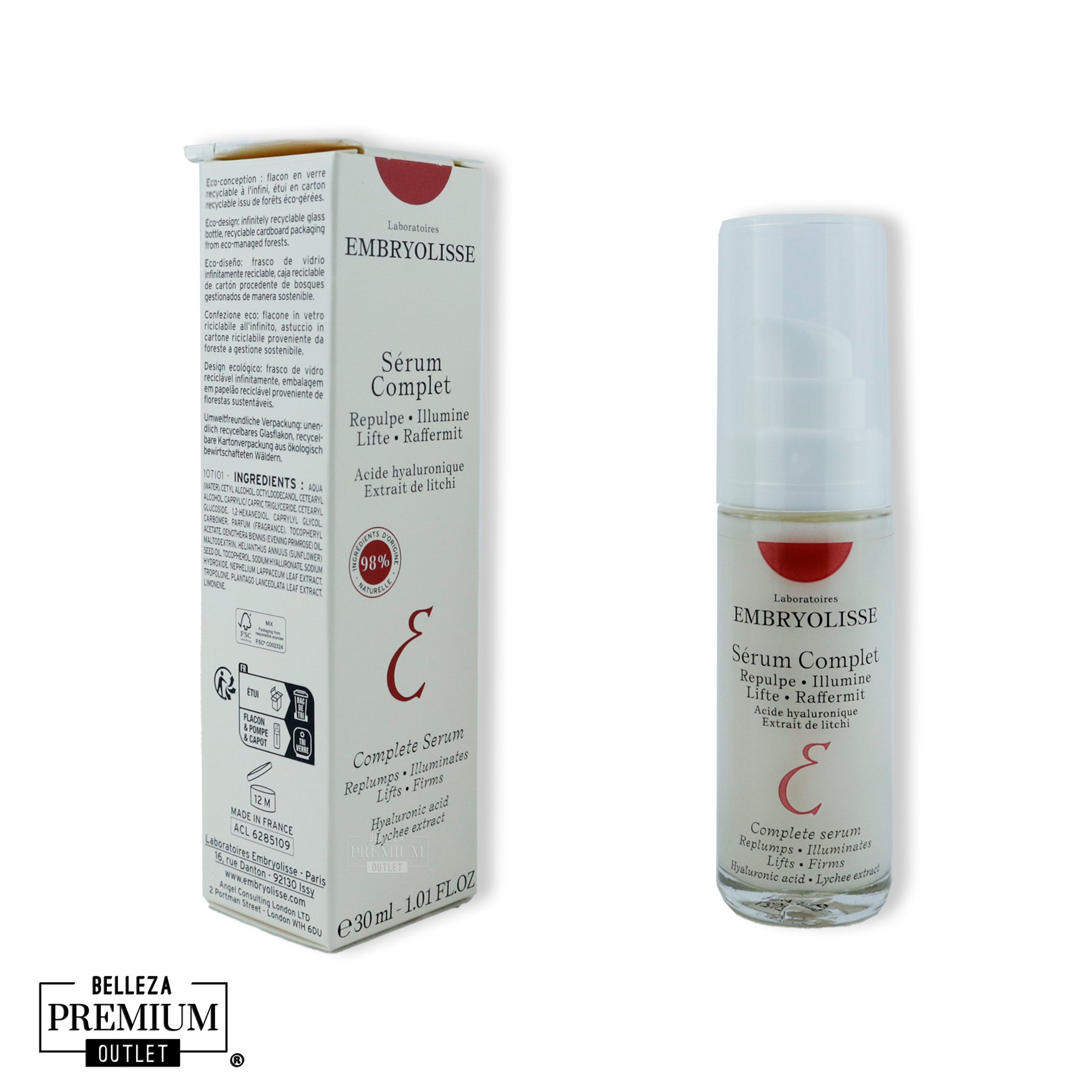 Embryolisse Complete Serum 30ml – Hidratación, Firmeza y Luminosidad en Cada Gota