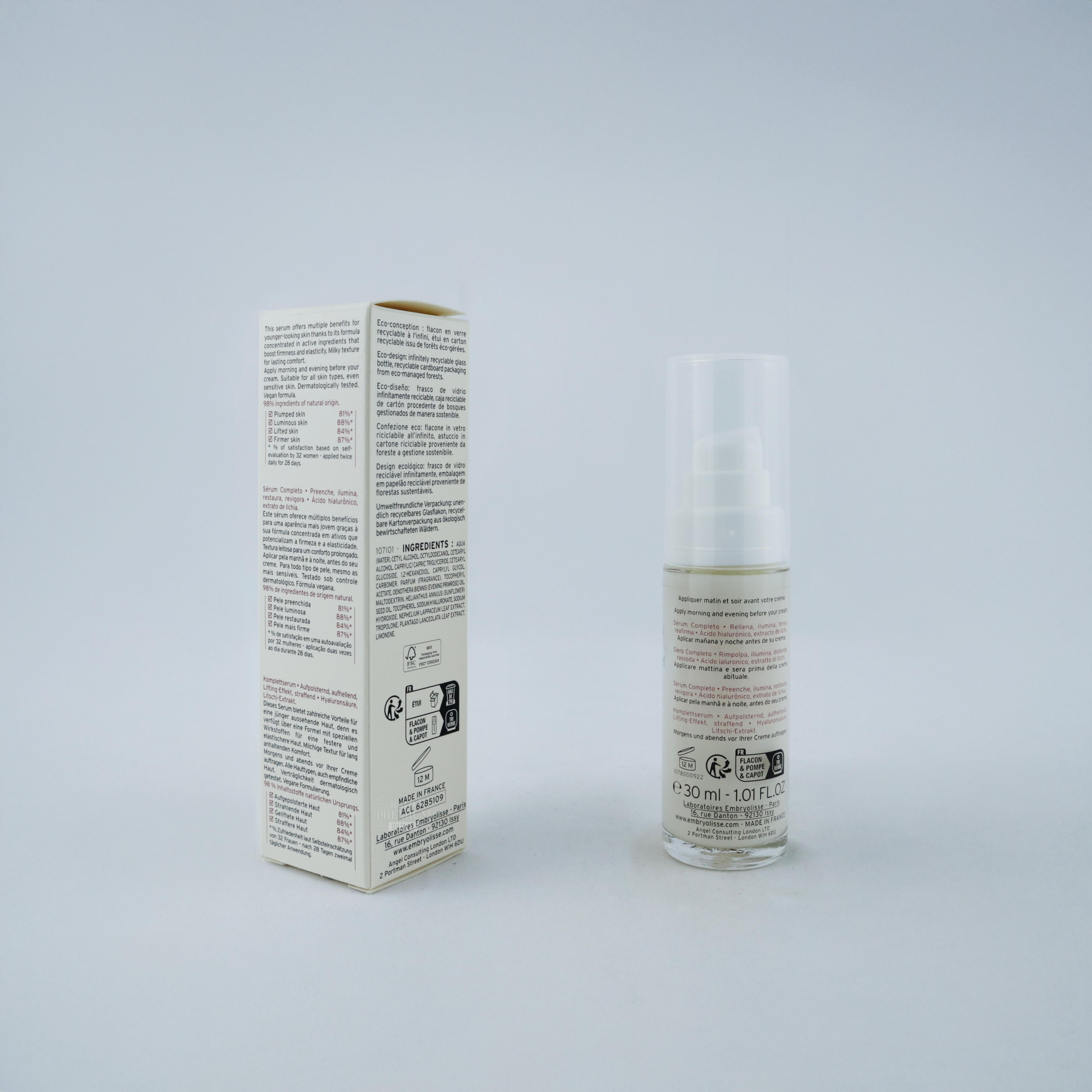 Embryolisse Complete Serum 30ml – Hidratación, Firmeza y Luminosidad en Cada Gota