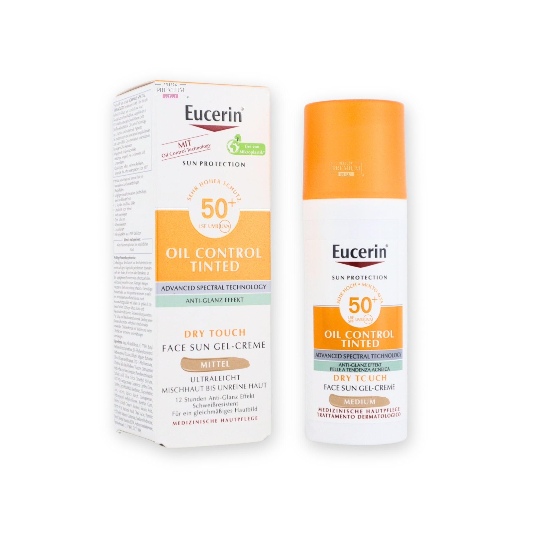 Eucerin Sun Oil Control SPF 50+ Tono Medio 50ml – Protector Solar Facial con Control de Brillo