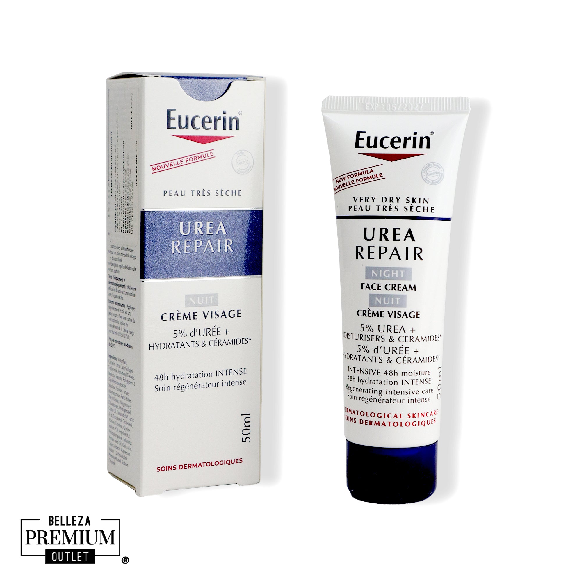 Eucerin Urea Repair Night Face Cream 50ml – Crema nocturna reparadora para piel seca y sensible