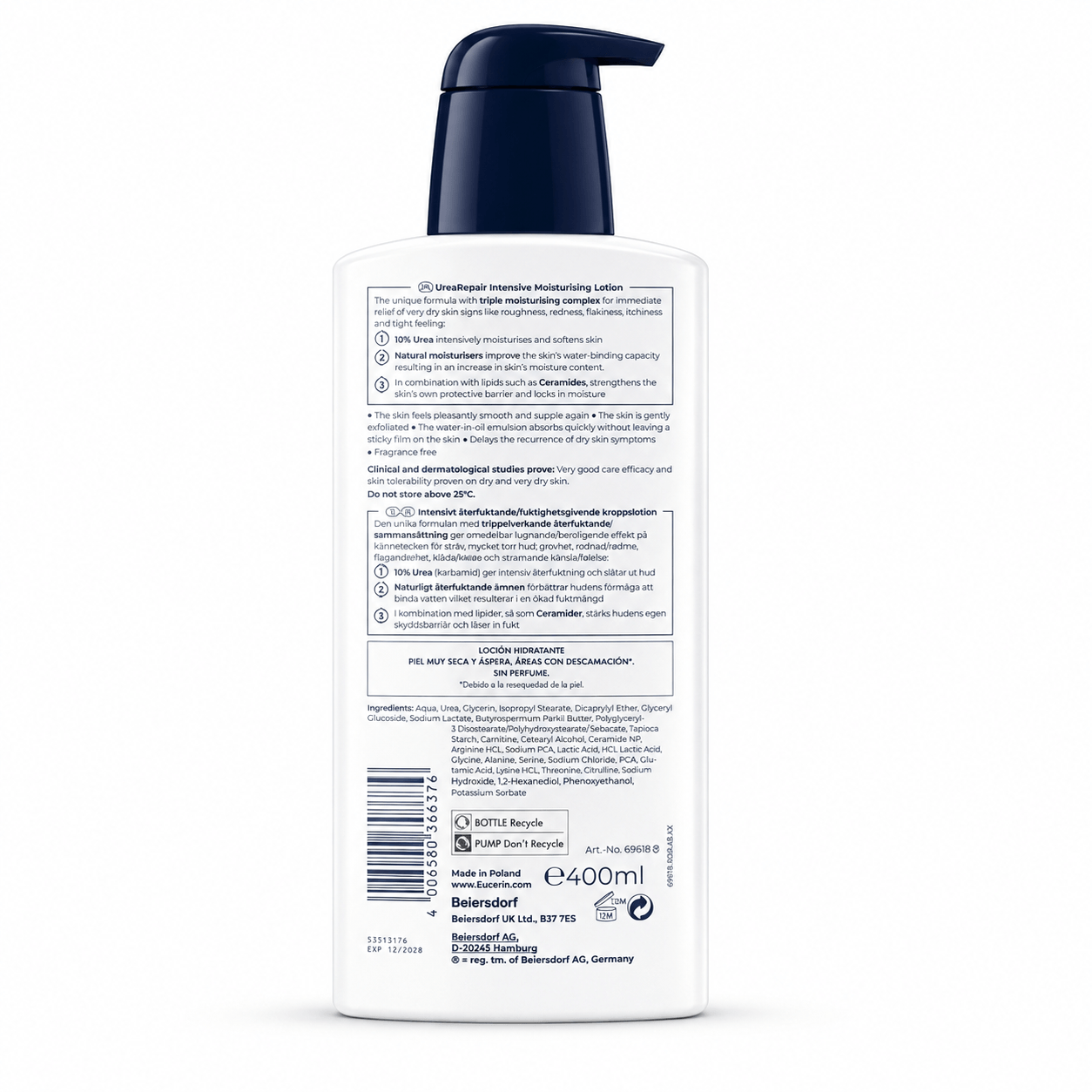 Eucerin UreaRepair PLUS Emoliente - Loción Hidratante Corporal 400ml