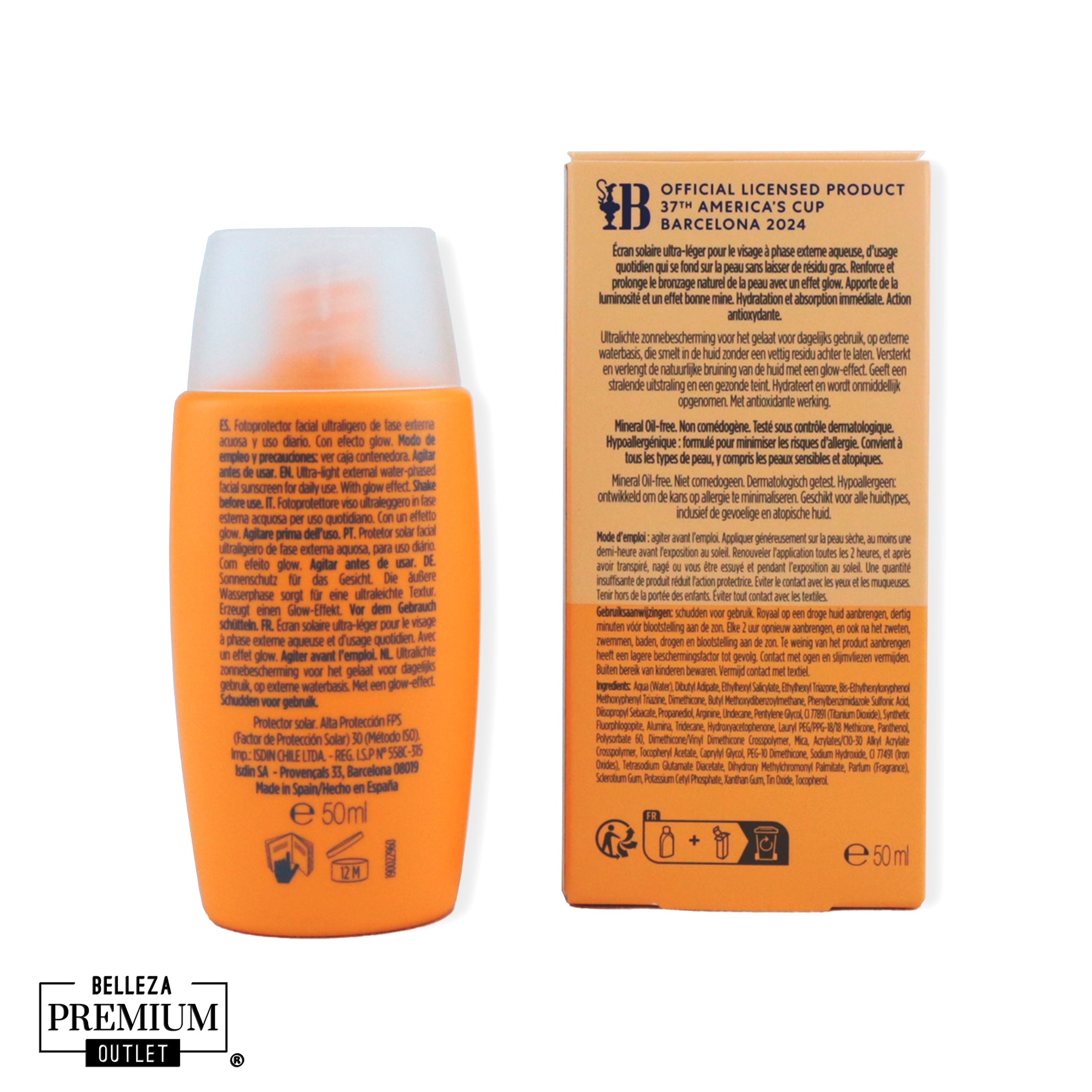 ISDIN Fotoprotector Fusion Water MAGIC Glow SPF 30 50ml – Protección Solar + Luminosidad Natural para una Piel Radiante