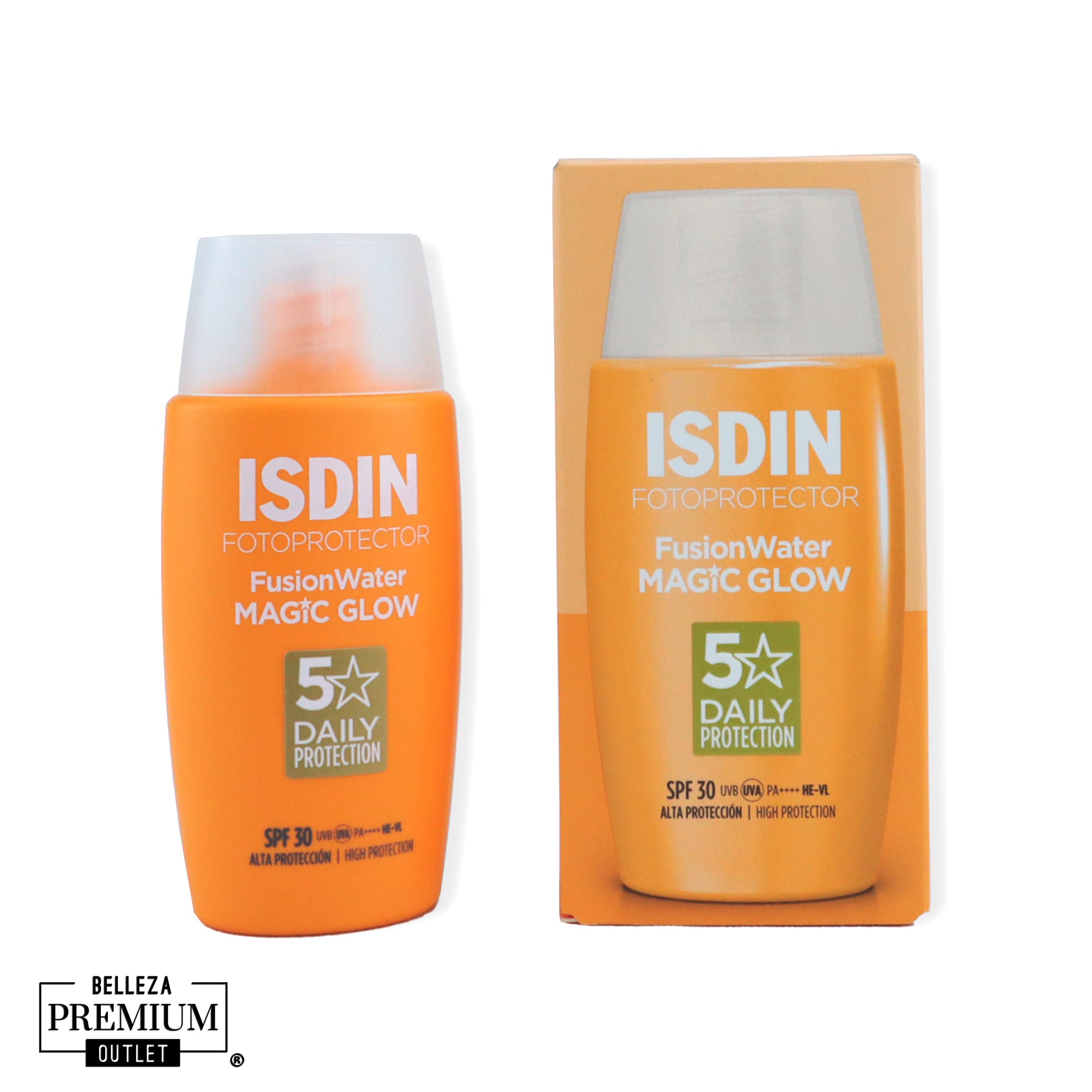 ISDIN Fotoprotector Fusion Water MAGIC Glow SPF 30 50ml – Protección Solar + Luminosidad Natural para una Piel Radiante