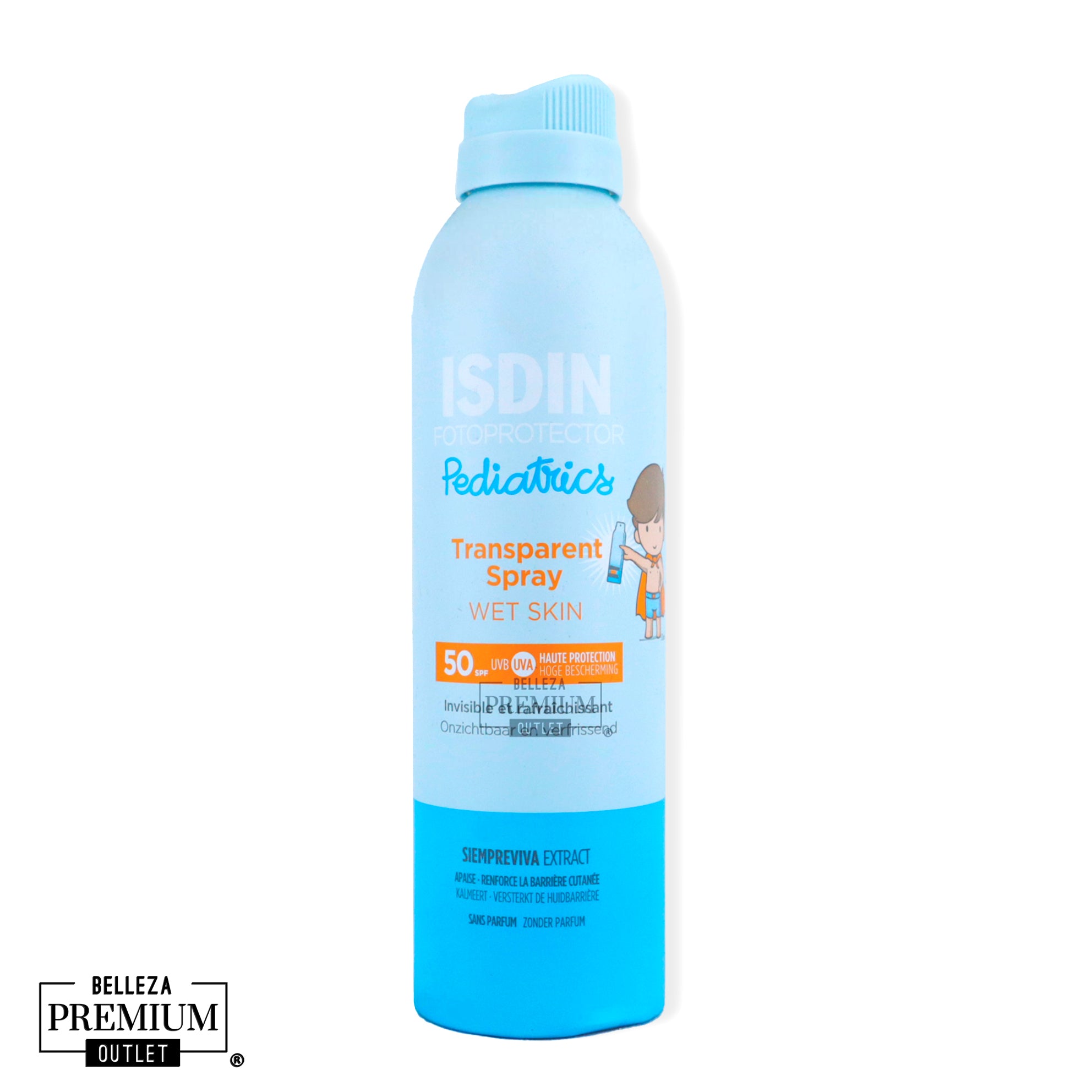 ISDIN Fotoprotector Pediatrics Transparent Spray Wet Skin SPF 50+ 200ml – Protección Solar Alta para Niños, Incluso sobre Piel Mojada