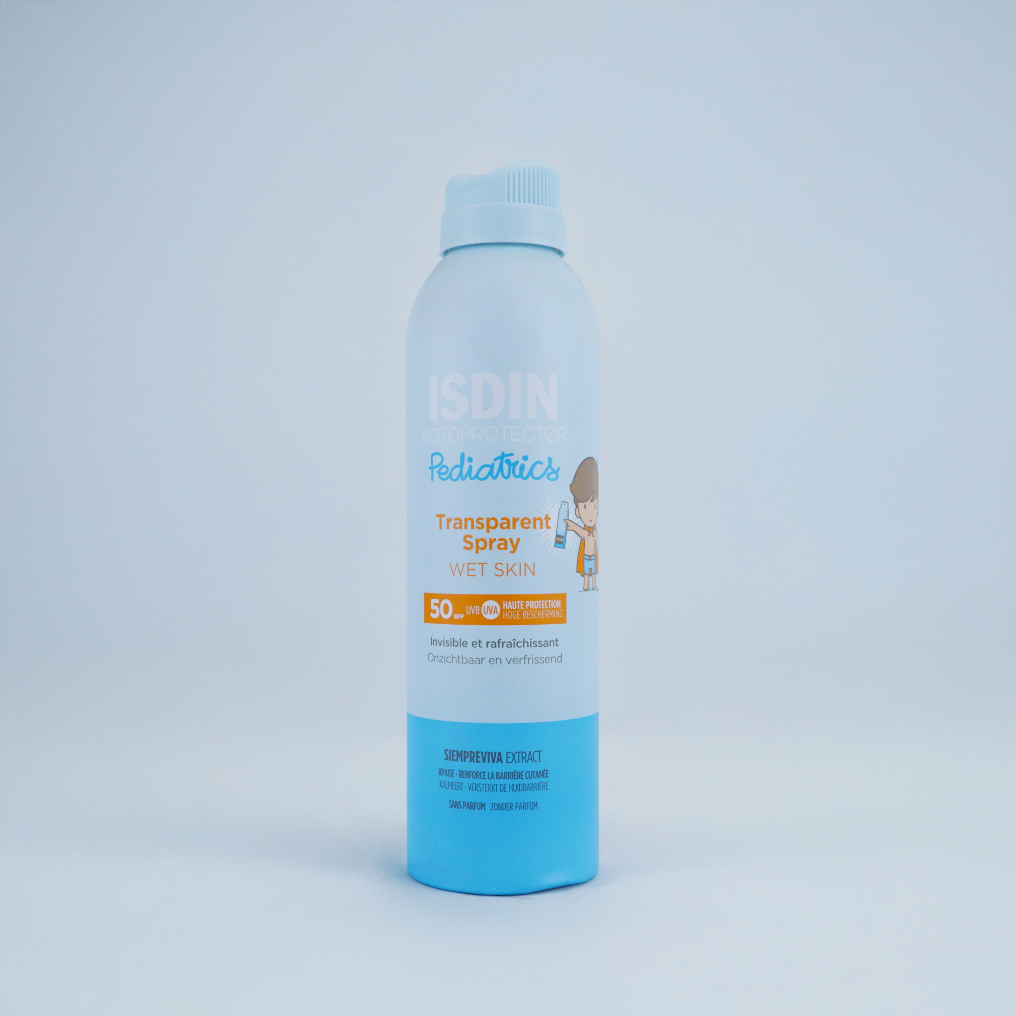 ISDIN Fotoprotector Pediatrics Transparent Spray Wet Skin SPF 50+ 200ml – Protección Solar Alta para Niños, Incluso sobre Piel Mojada