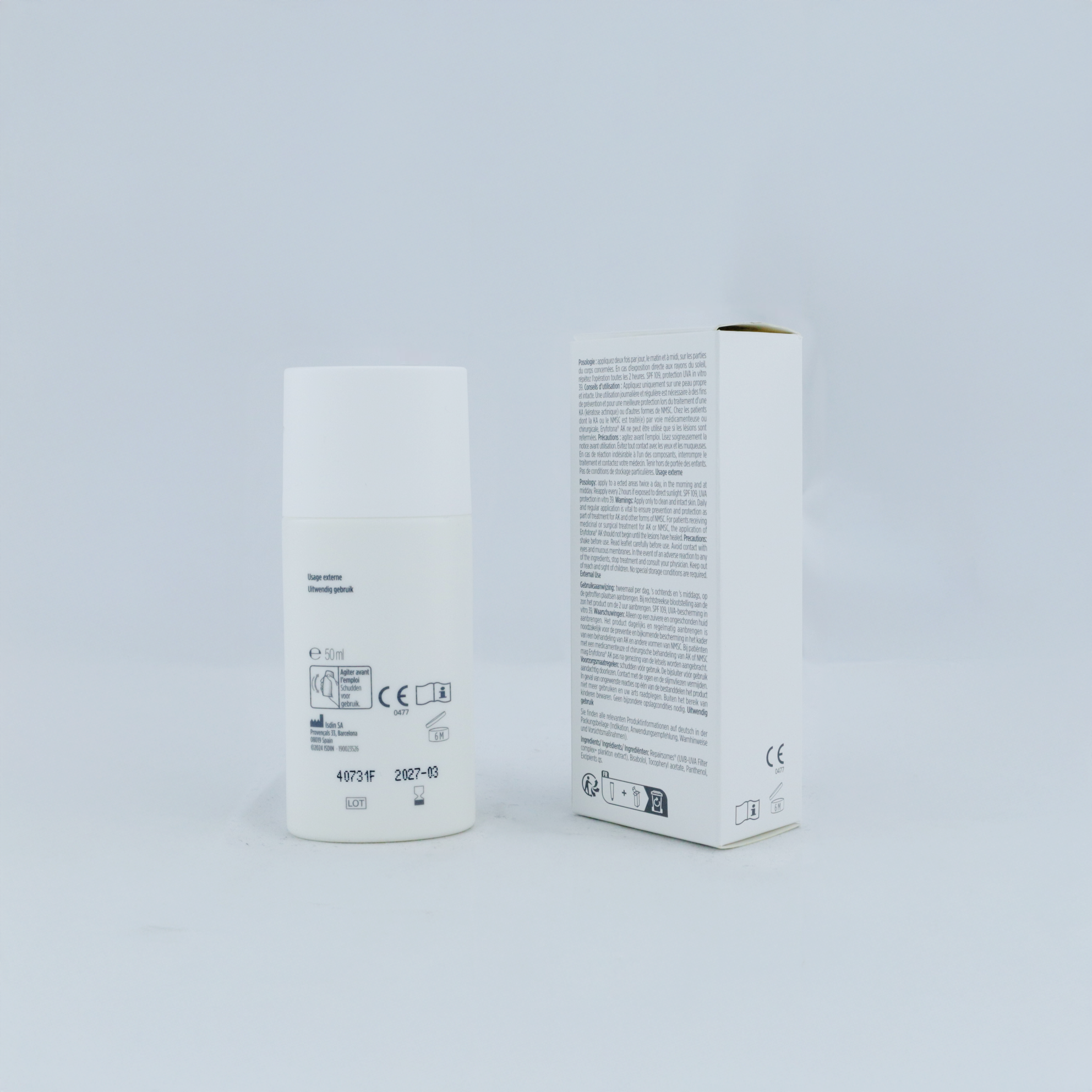 ISDIN Eryfotona AK-NMSC Fluid 50ml Fotoprotección y Reparación para Piel con Daño Actínico