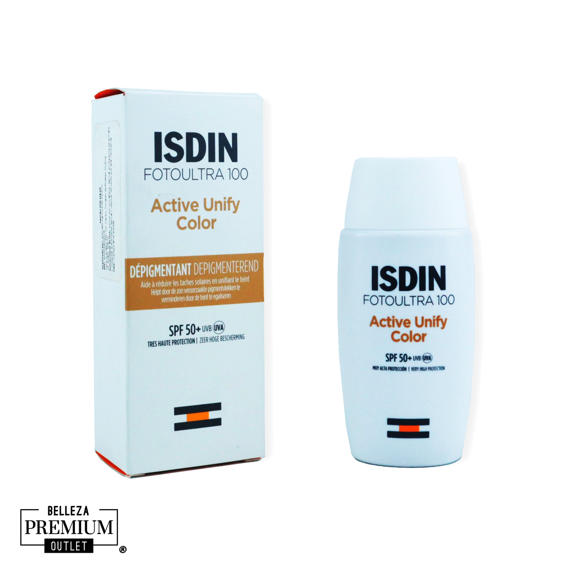 ISDIN Foto Ultra Active Unify Color SPF 50+ 50ml – Fotoprotección con Color para Unificar el Tono y Prevenir Manchas