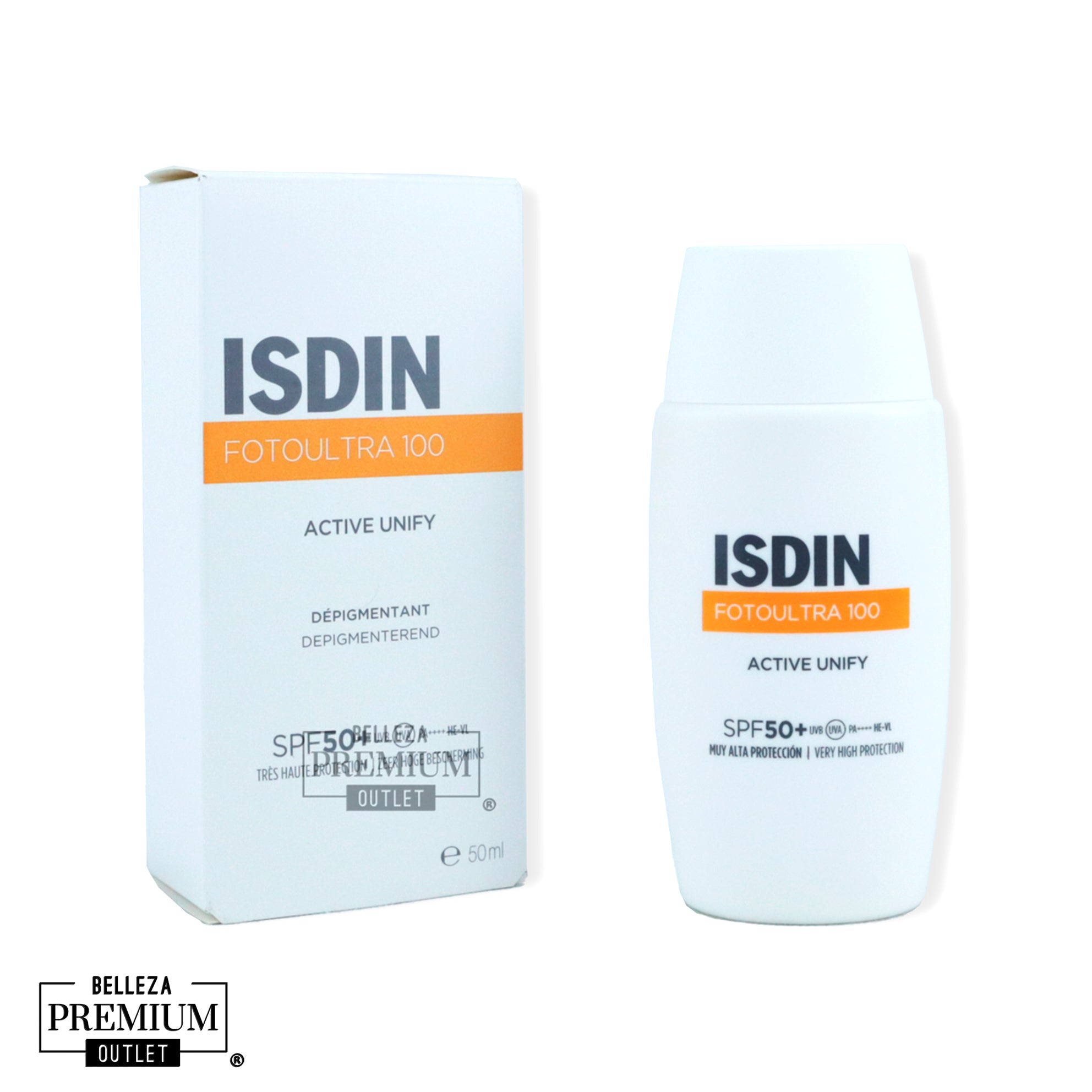 ISDIN FotoUltra Active Unify Fusion SPF 50+ 50ml – Fotoprotección Despigmentante para un Tono de Piel Más Uniforme