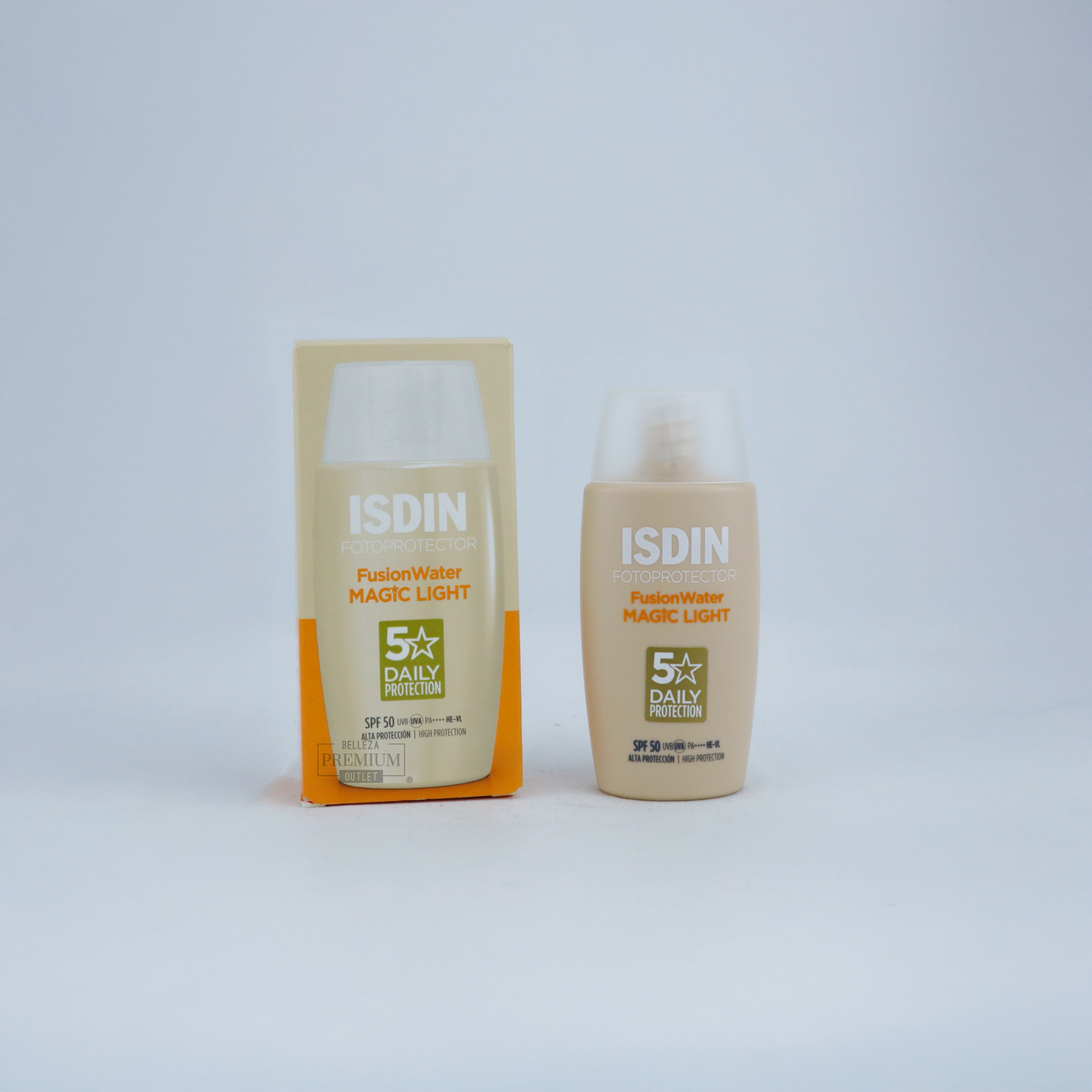 ISDIN Fotoprotector Fusion Water Color Light SPF 50+ 50ml – Protección Solar con Color para un Tono Uniforme y Natural