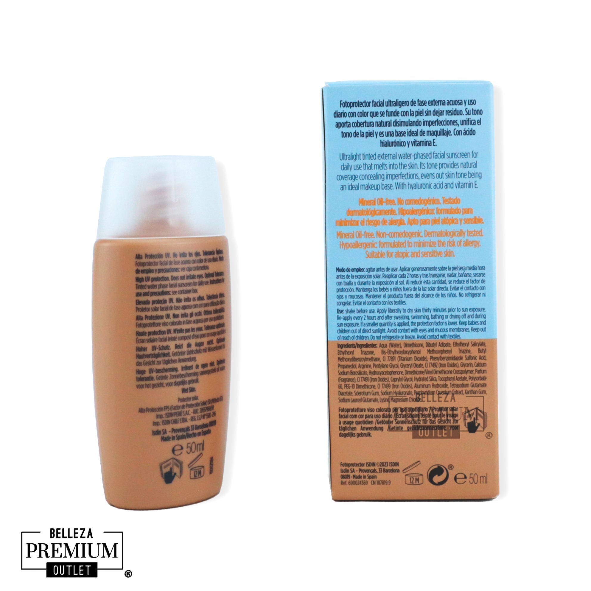 ISDIN Fusion Water MAGIC Color Medium SPF 50 50ml – Protección Solar con Color Inteligente para un Acabado Natural y Uniforme