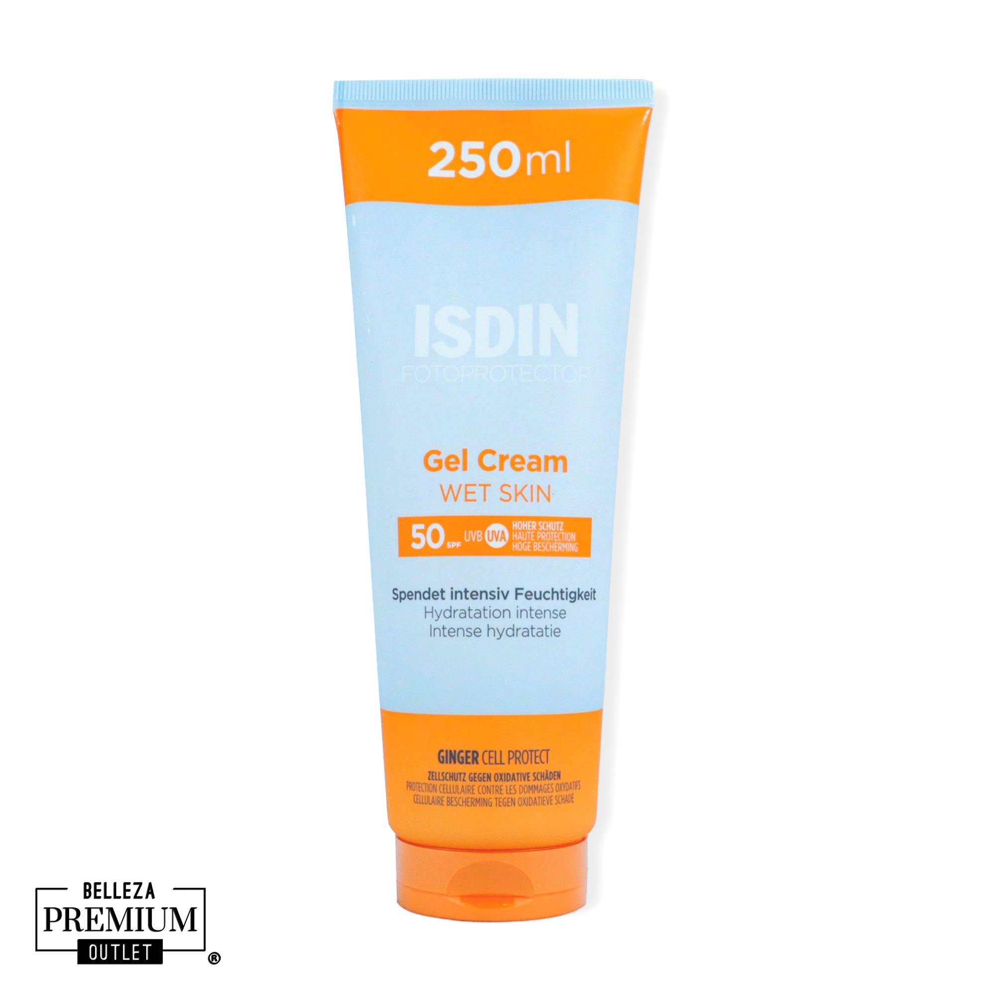 ISDIN Fotoprotector Gel Cream SPF 50+ 250ml – Protección Solar Corporal con Textura Ligera y Acabado Sedoso