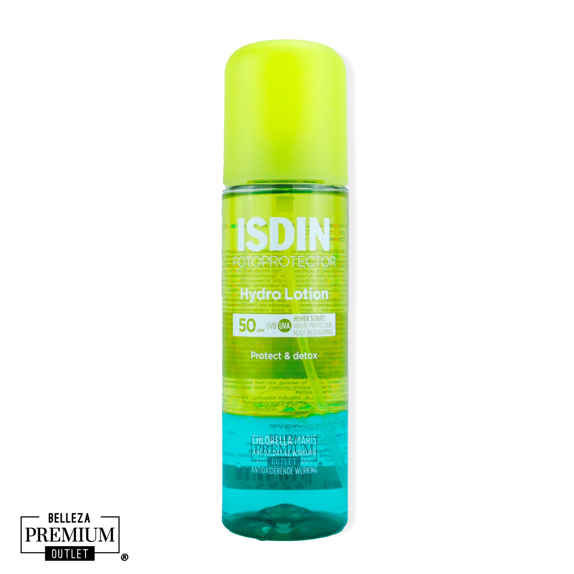 ISDIN Fotoprotector HydroLotion SPF 50+ 200ml – Fotoprotección Bifásica que Protege, Hidrata y Revitaliza tu Piel