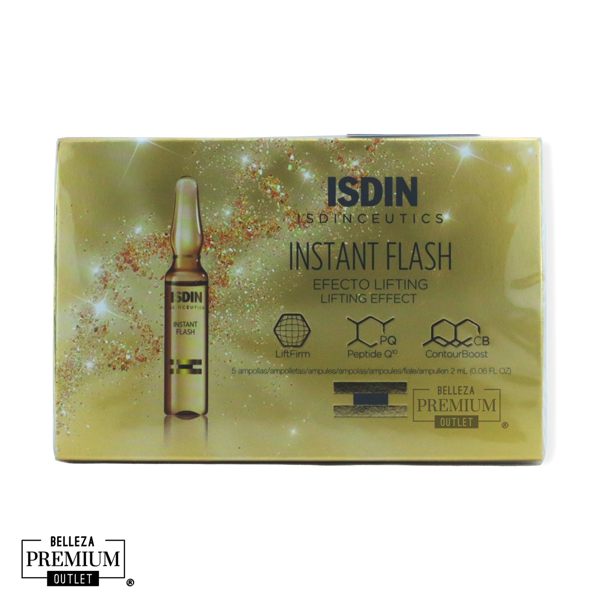 ISDIN Instant Flash 5 Ampollas (2ml) – Efecto Lifting Inmediato para una Piel Radiante al Instante