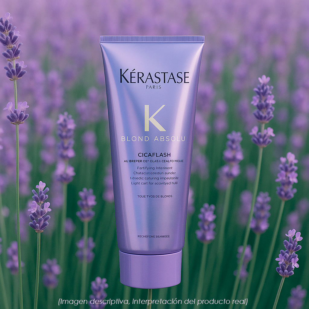 Kérastase Blond Absolu Cicaflash Fondant Fluide Miracle 250ml – Acondicionador Reparador Ultra Ligero para Cabello Rubio o Sensibilizado