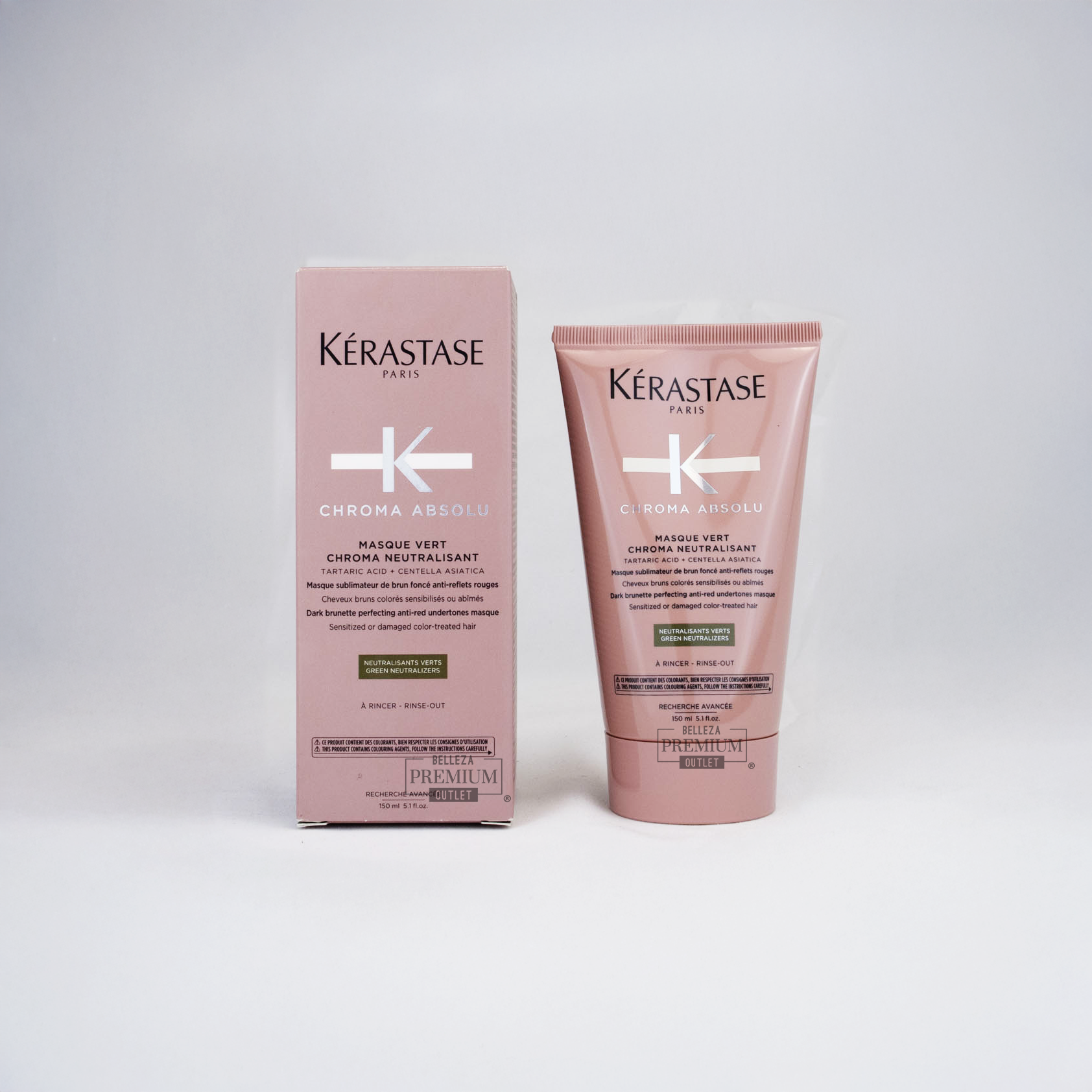 Kérastase Chroma Absolu Masque Vert Chroma Neutralisant 150ml – Mascarilla Matizante Verde para Neutralizar Tonos Rojizos
