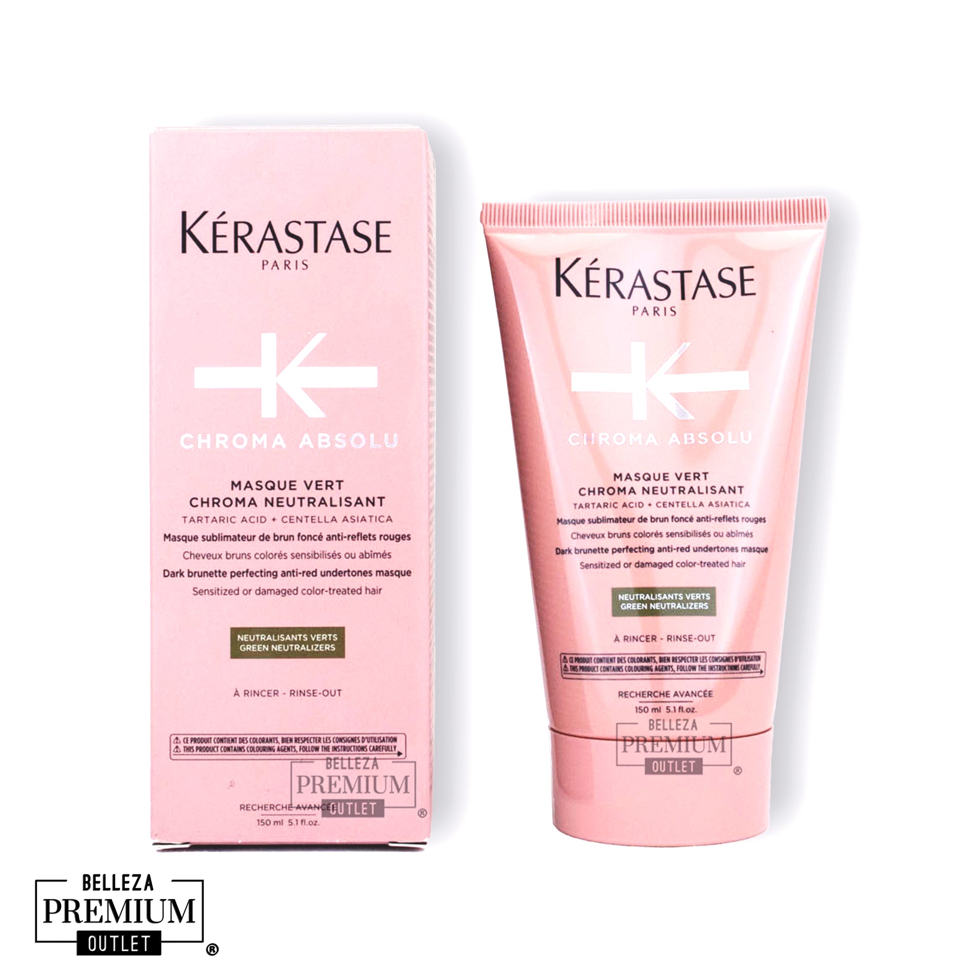 Kérastase Chroma Absolu Masque Vert Chroma Neutralisant 150ml – Mascarilla Matizante Verde para Neutralizar Tonos Rojizos