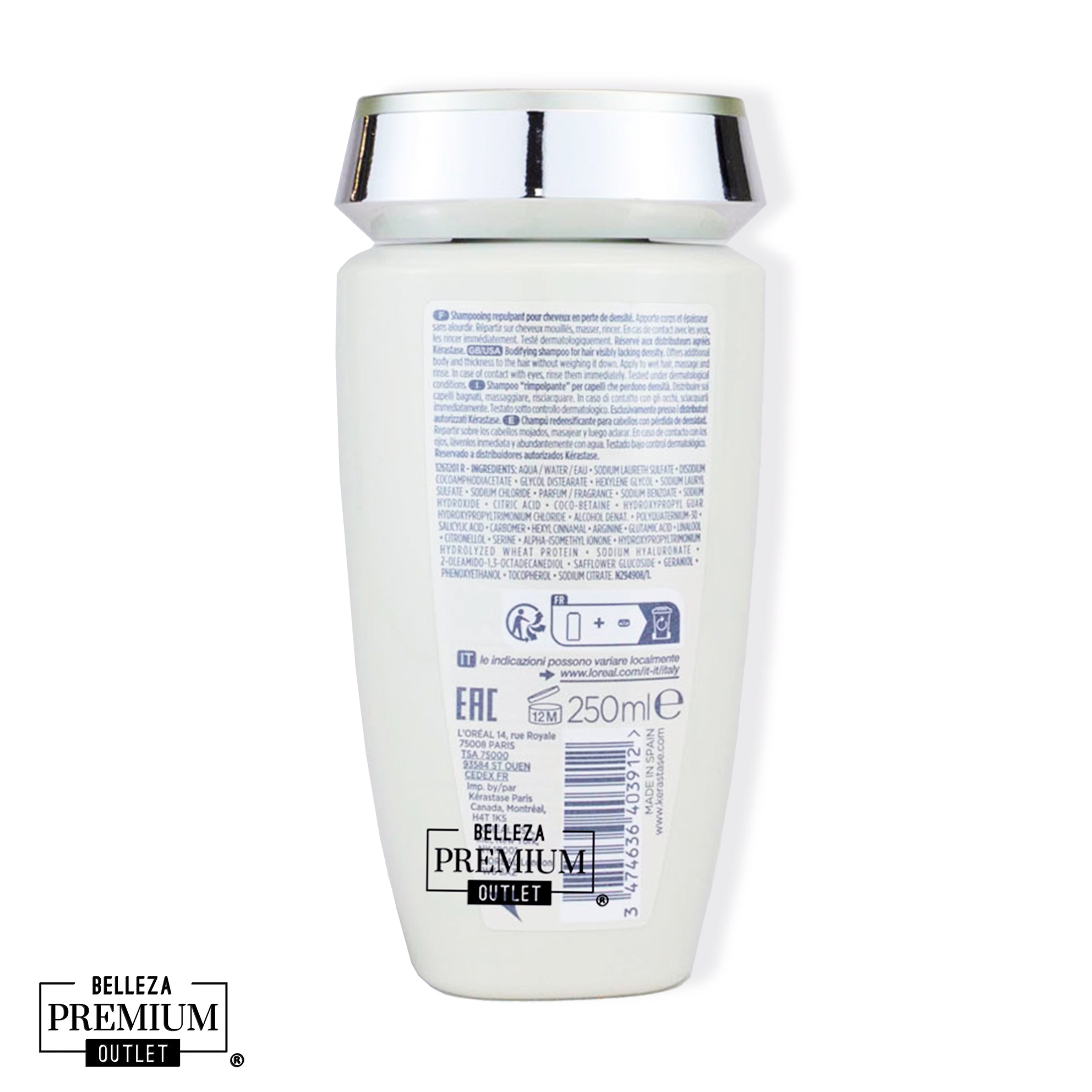 Kérastase Densifique Bain Densité 250ml – Cuerpo, Grosor y Vitalidad para Cabello Fino o con Pérdida de Densidad