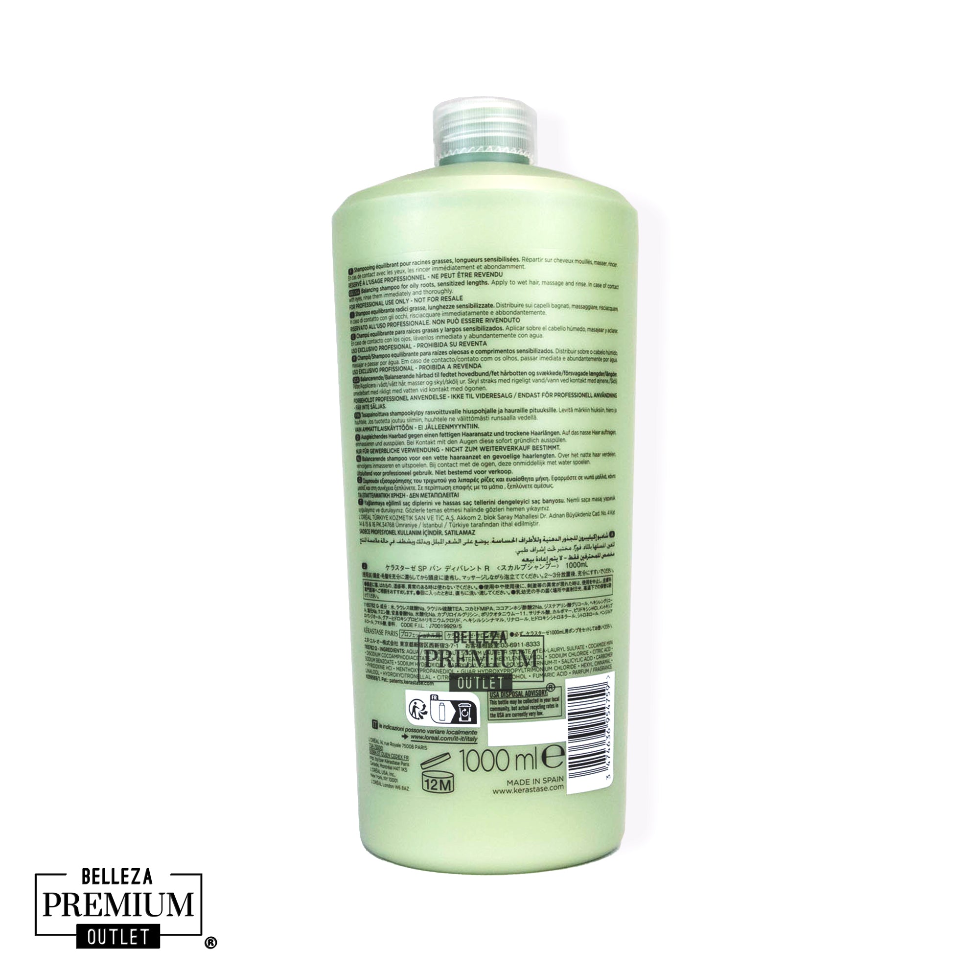 Kérastase Spécifique Bain Divalent 1000ml – Equilibrio Perfecto para Raíces Grasas y Puntas Secas