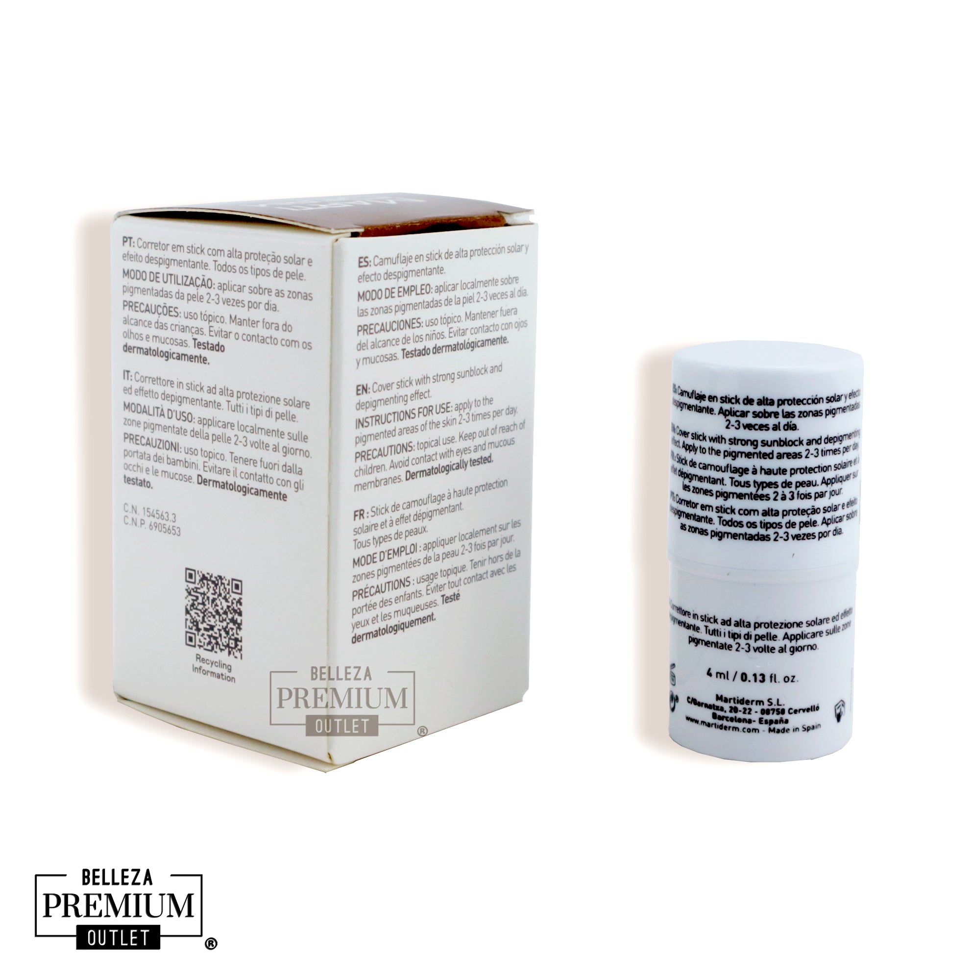 MartiDerm Pigment Zero DSP Cover Stick | Corrección Precisa de Manchas y Unificación del Tono