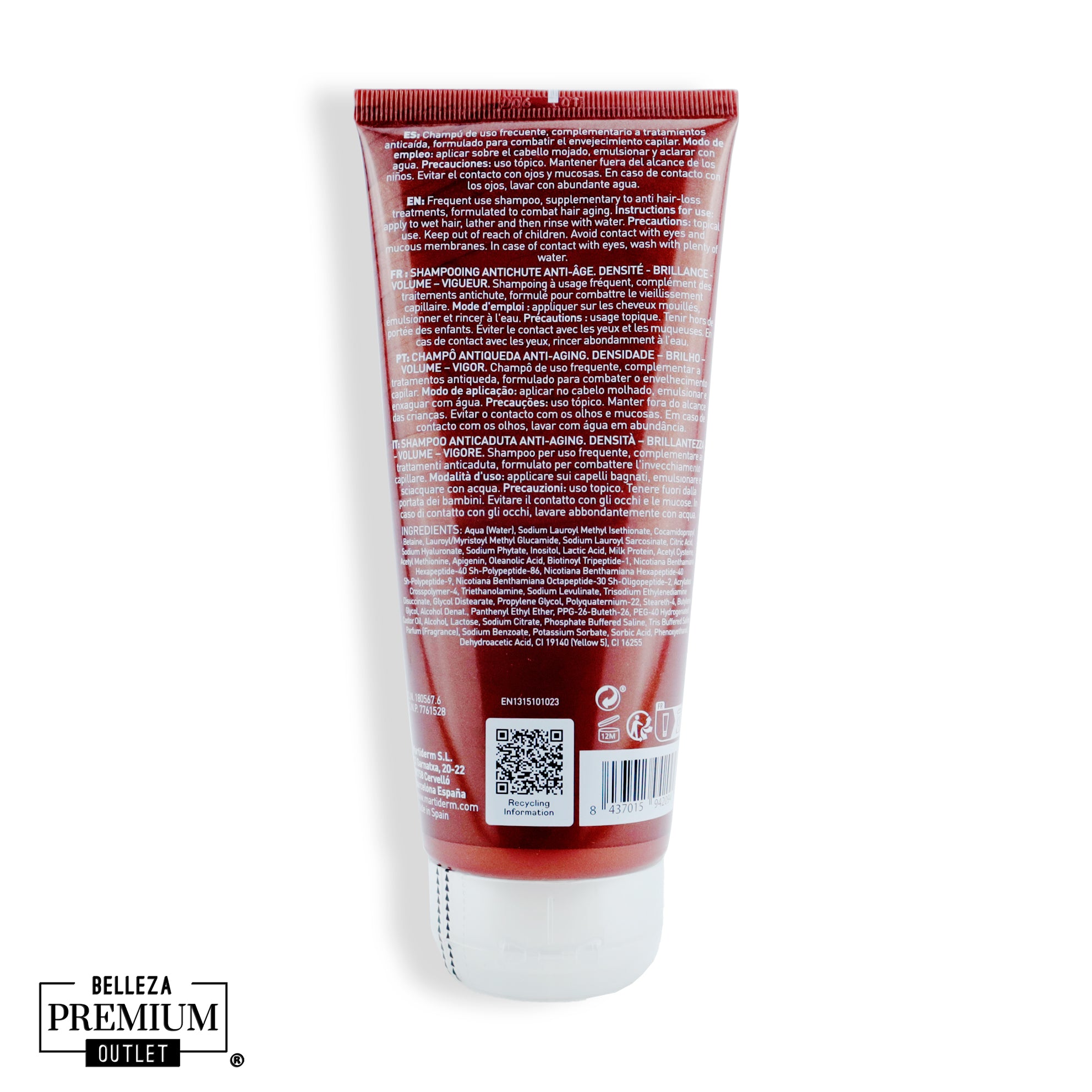 MartiDerm Shampoo Hair System 3GF Anti Hair Loss 200ml | Fortalecimiento y Estimulación Capilar para un Cabello Más Fuerte y Denso