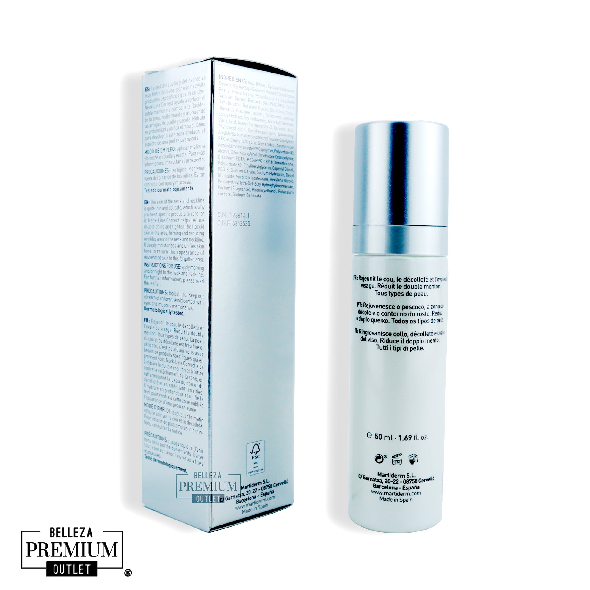 MartiDerm Neck Line Serum 50ml | Sérum Reafirmante y Anti-Edad para Cuello y Escote