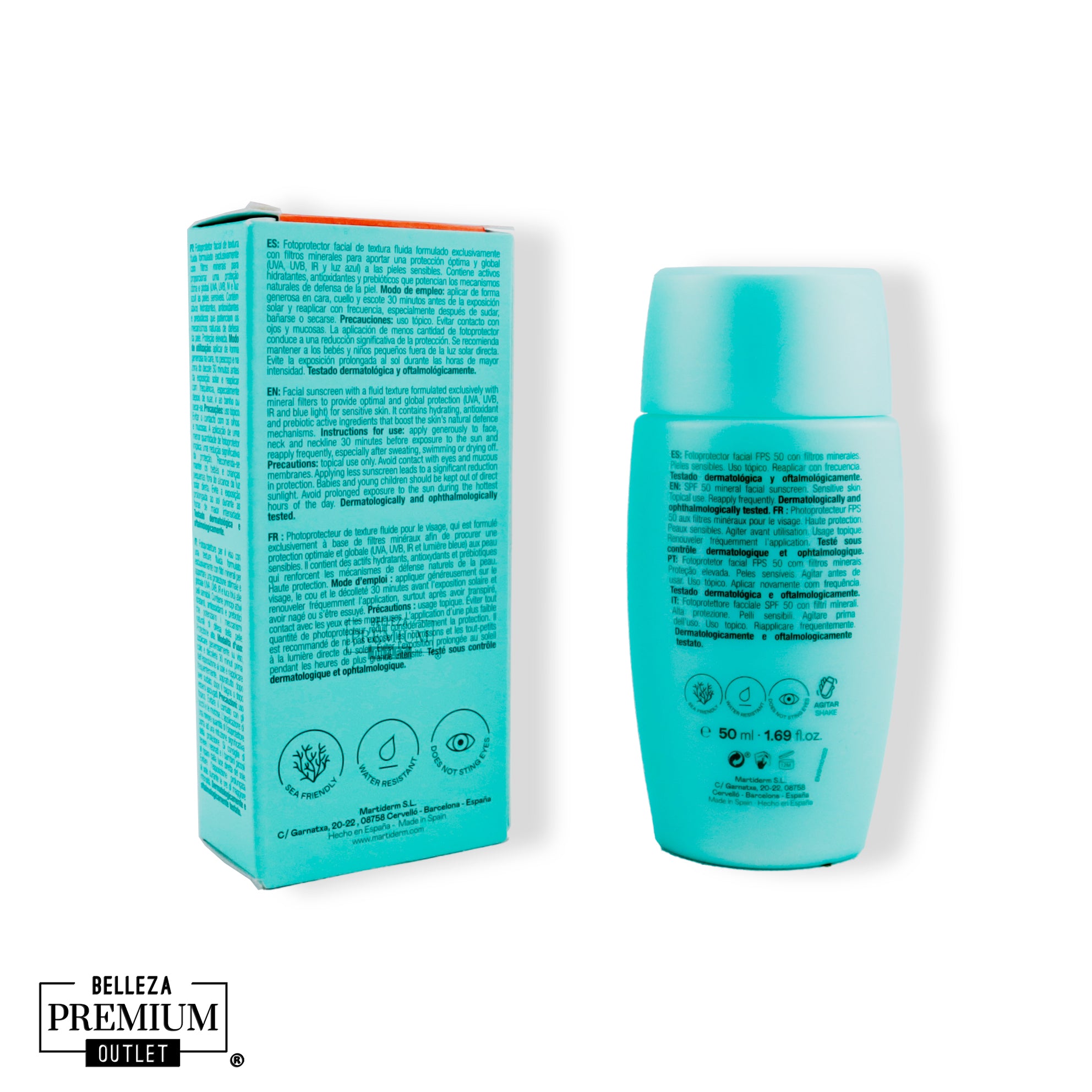 MartiDerm Sun Care Mineral [D] Fluid SPF50 50 ml – Protección solar mineral para pieles sensibles