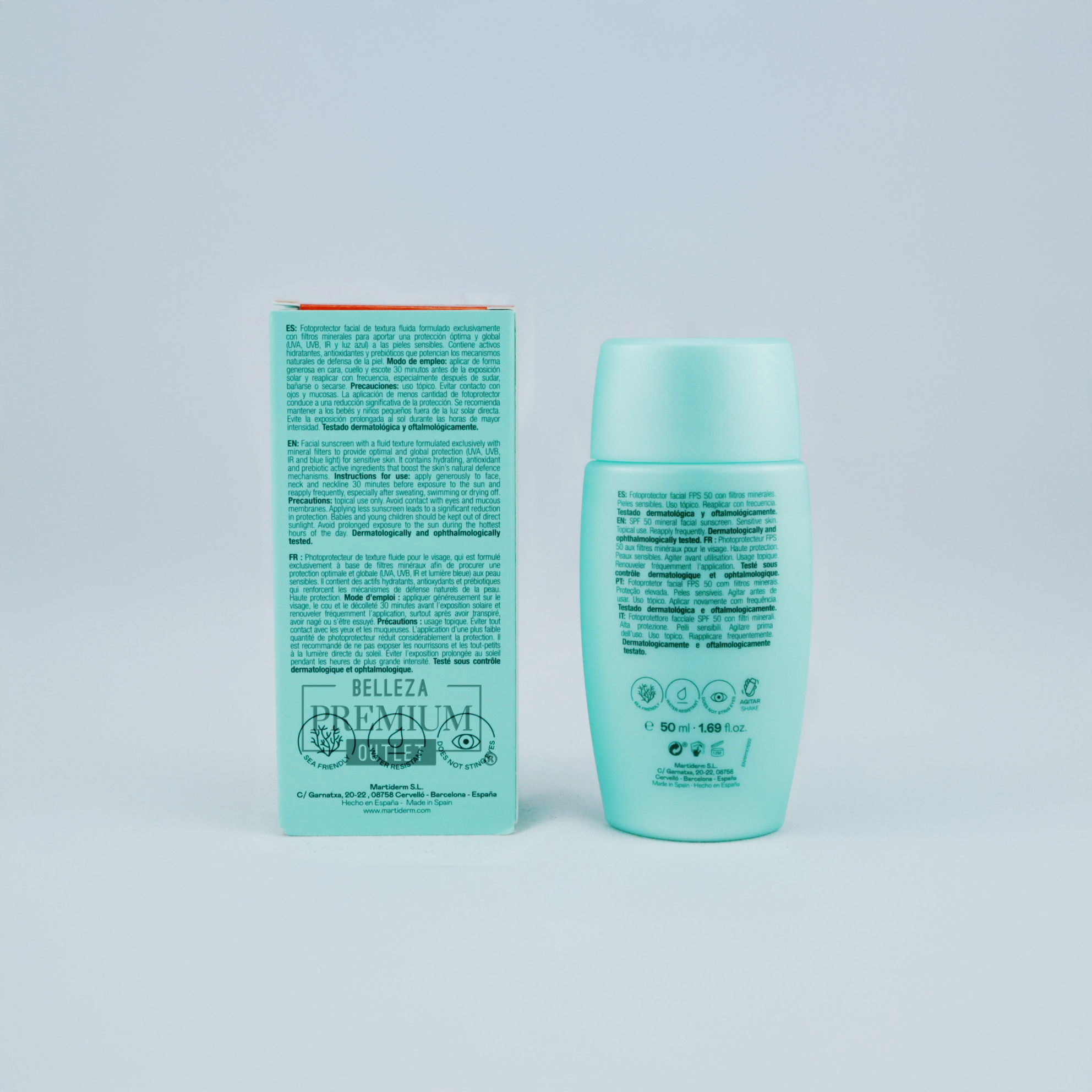MartiDerm Sun Care Mineral [D] Fluid SPF50 50 ml – Protección solar mineral para pieles sensibles