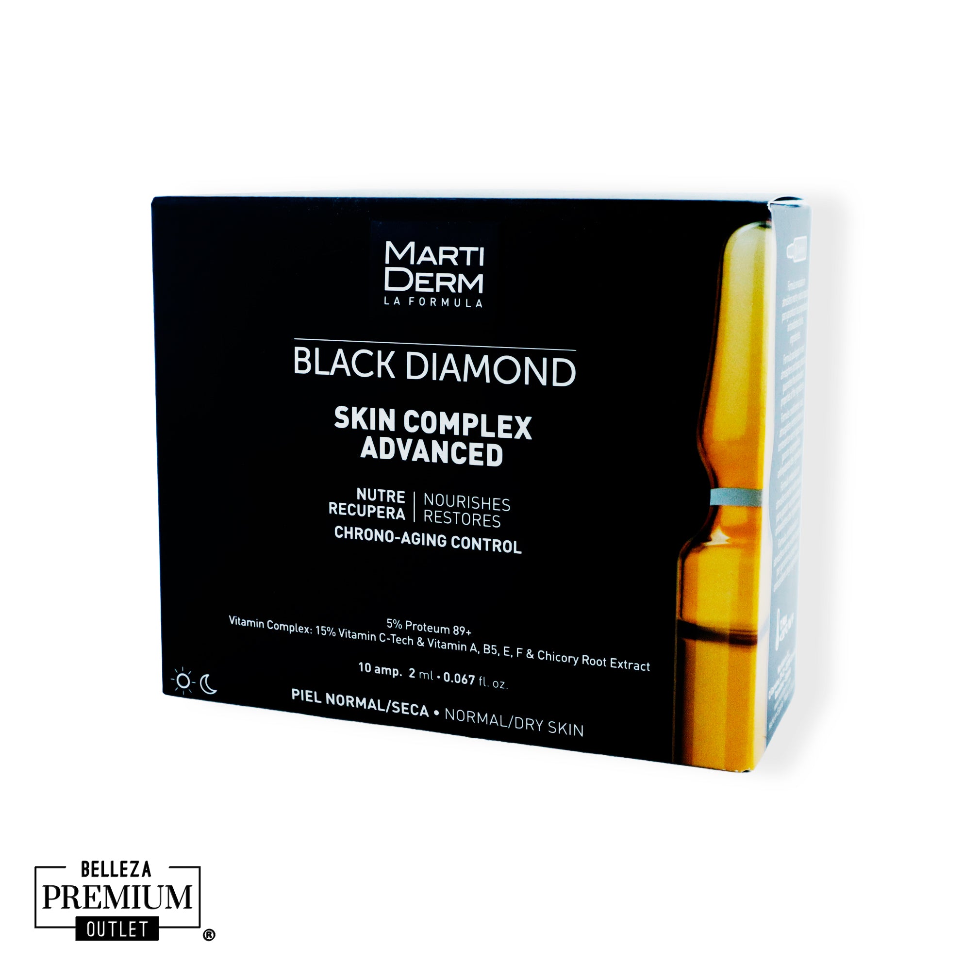 MartiDerm Black Diamond Skin Complex Advanced 10 Ampollas | Concentrado Antiedad y Reafirmante de Alta Eficacia