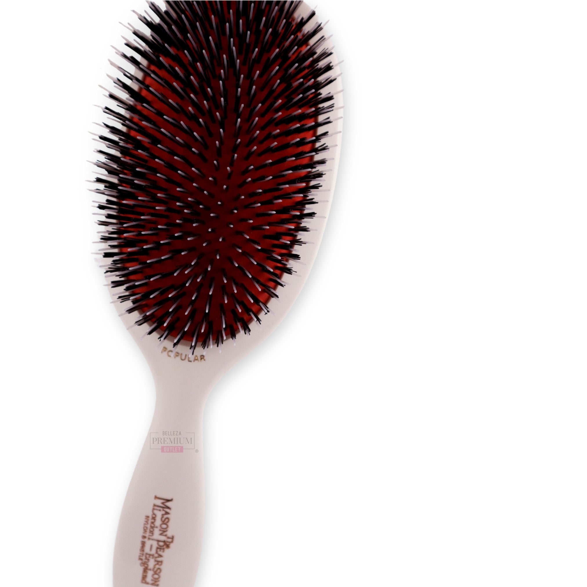 Mason Pearson BN1 Populair Bristle & Nylon Wit | Cepillo Profesional Compacto para Cabello Suave y Brillante