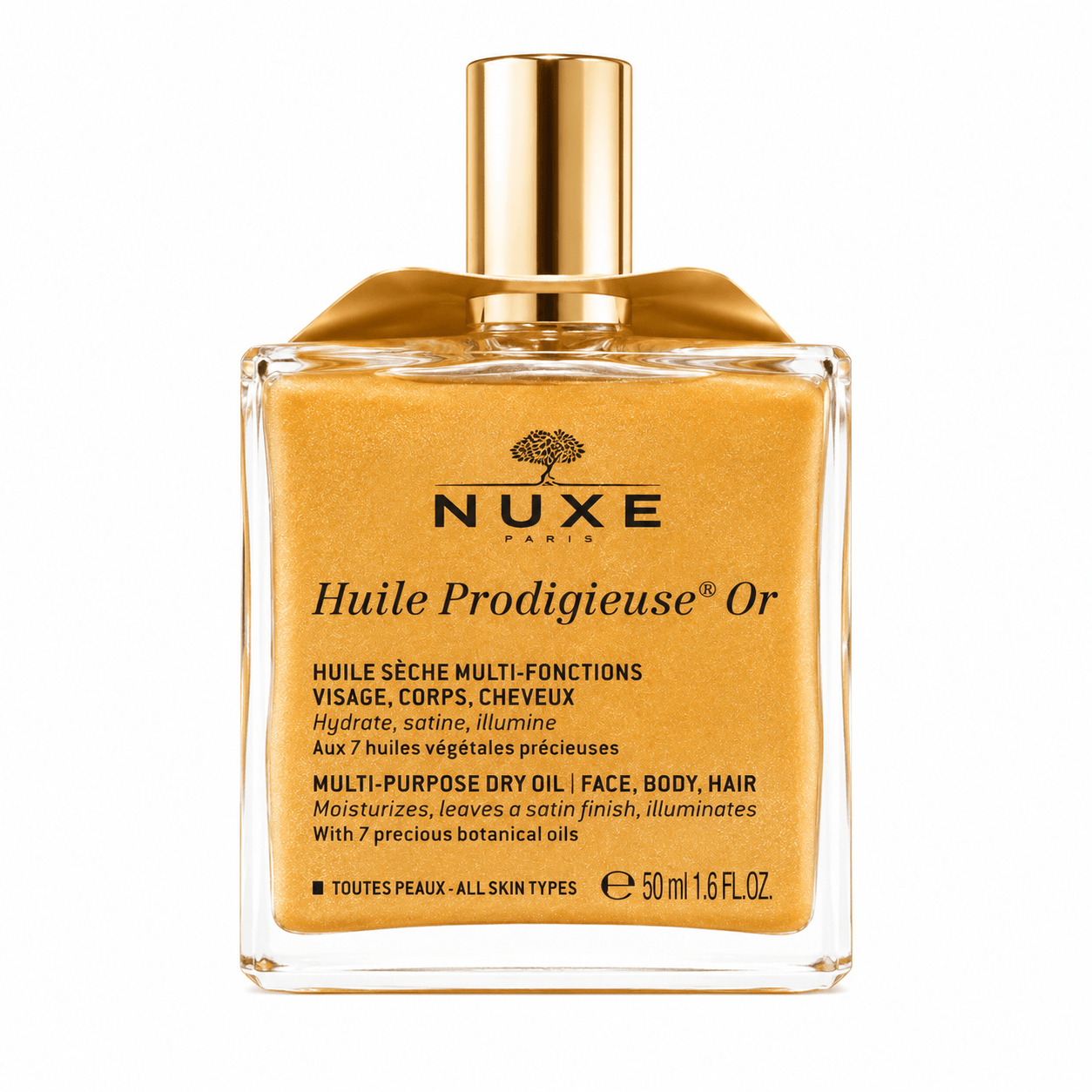 Nuxe Huile Prodigieuse® Or Aceite Seco Multifunción Rostro, Cuerpo y Cabello 50ml
