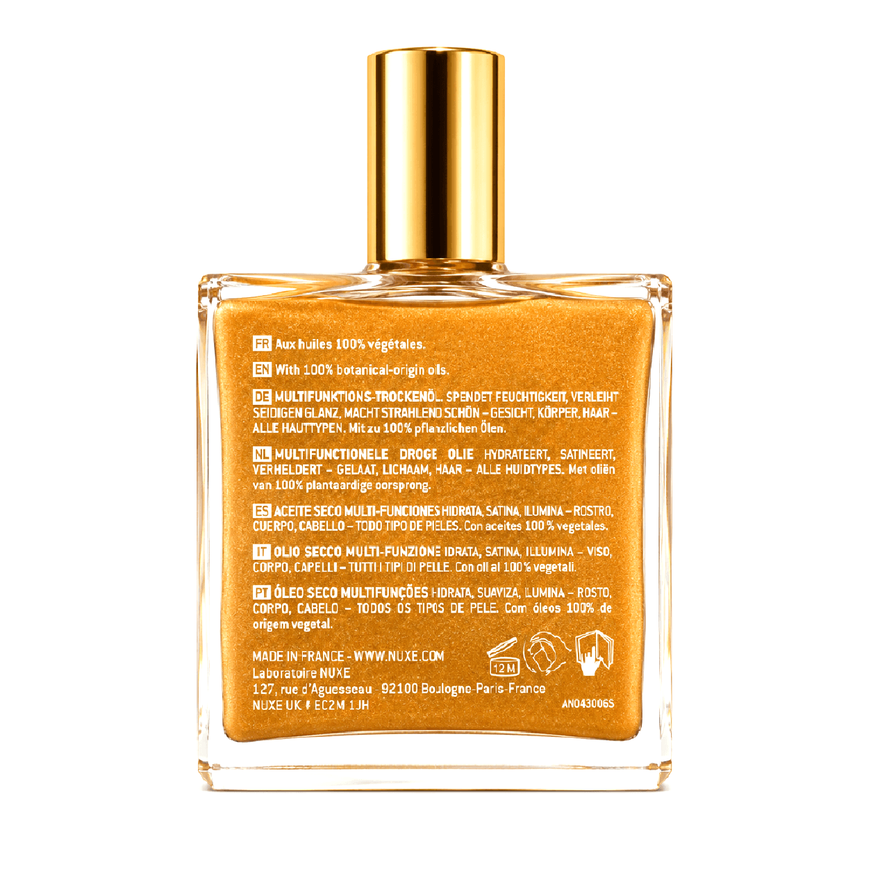 Nuxe Huile Prodigieuse® Or Aceite Seco Multifunción Rostro, Cuerpo y Cabello 50ml