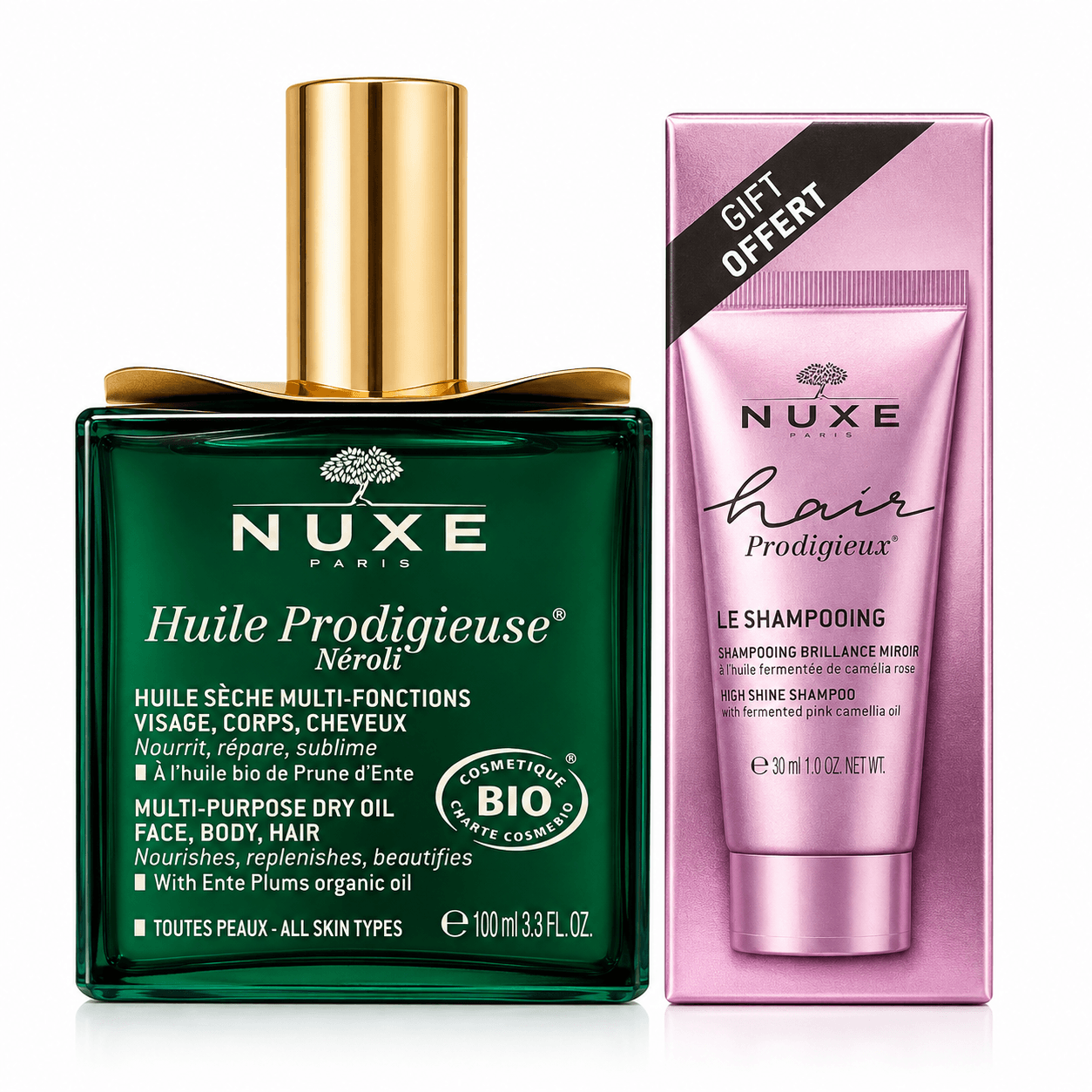 NUXE Huile Prodigieuse® Néroli 100 ml + Mini Hair Prodigieux® Shampoo 30 ml