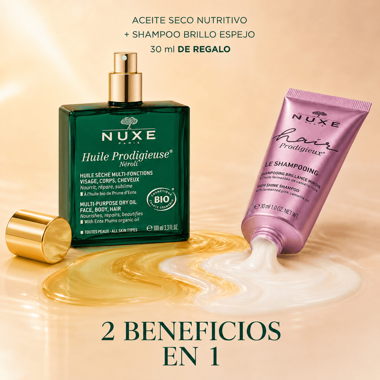 NUXE Huile Prodigieuse® Néroli 100 ml + Mini Hair Prodigieux® Shampoo 30 ml