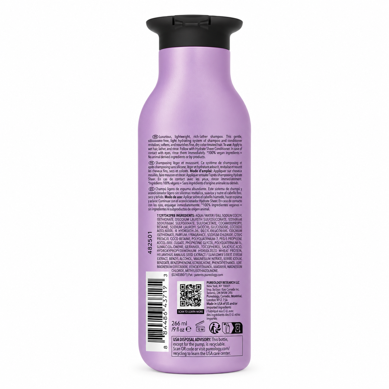 PUREOLOGY HYDRATE SHEER-Shampo Hidratante