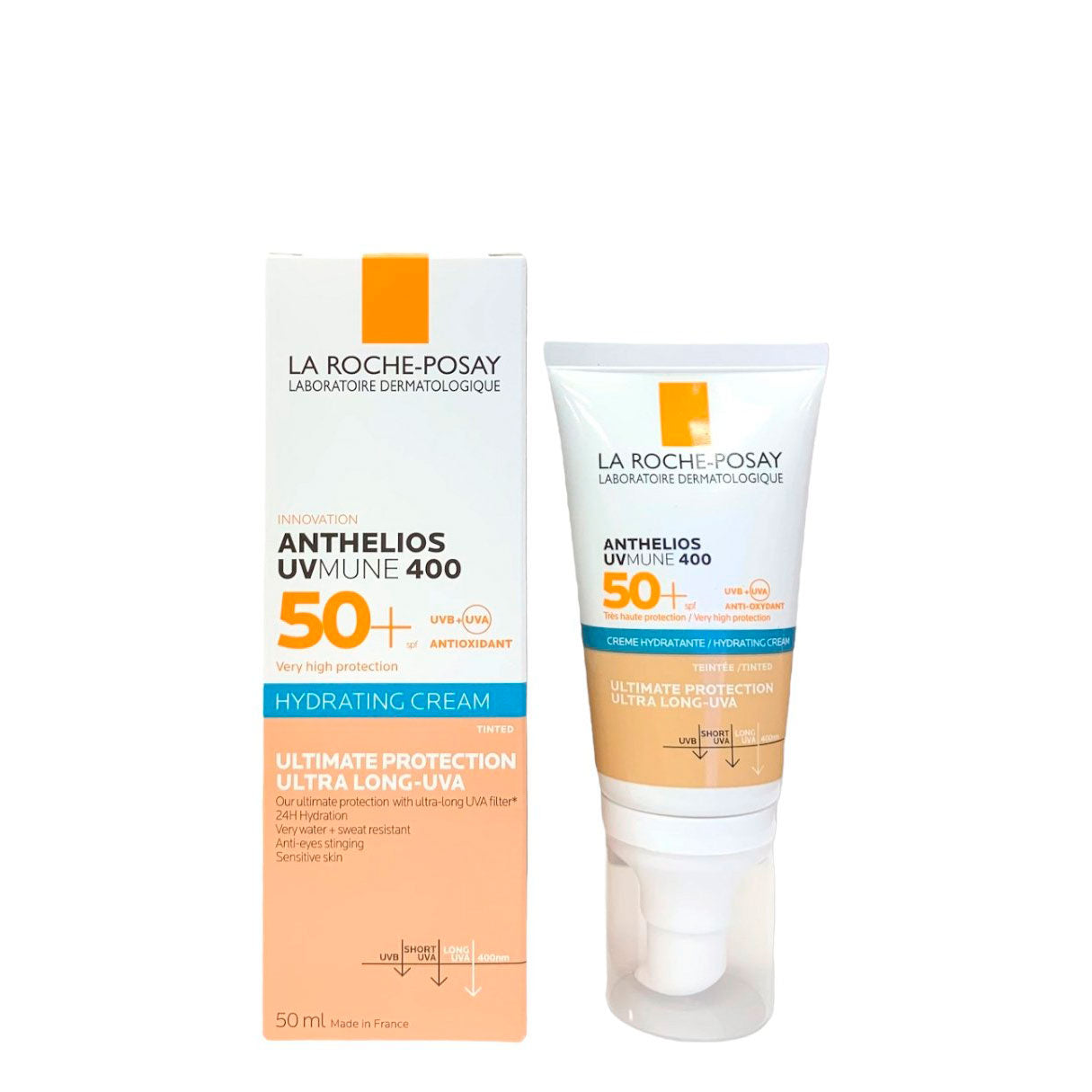 La Roche-Posay Anthelios Cream Tinted SPF50+ 50ml – Protección Solar Facial con Color y Muy Alta Cobertura