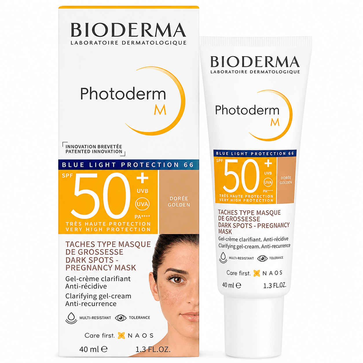Bioderma Photoderm M Golden Dorée SPF50+ 40ml – Protección Solar Facial con Efecto Tinte Dorado