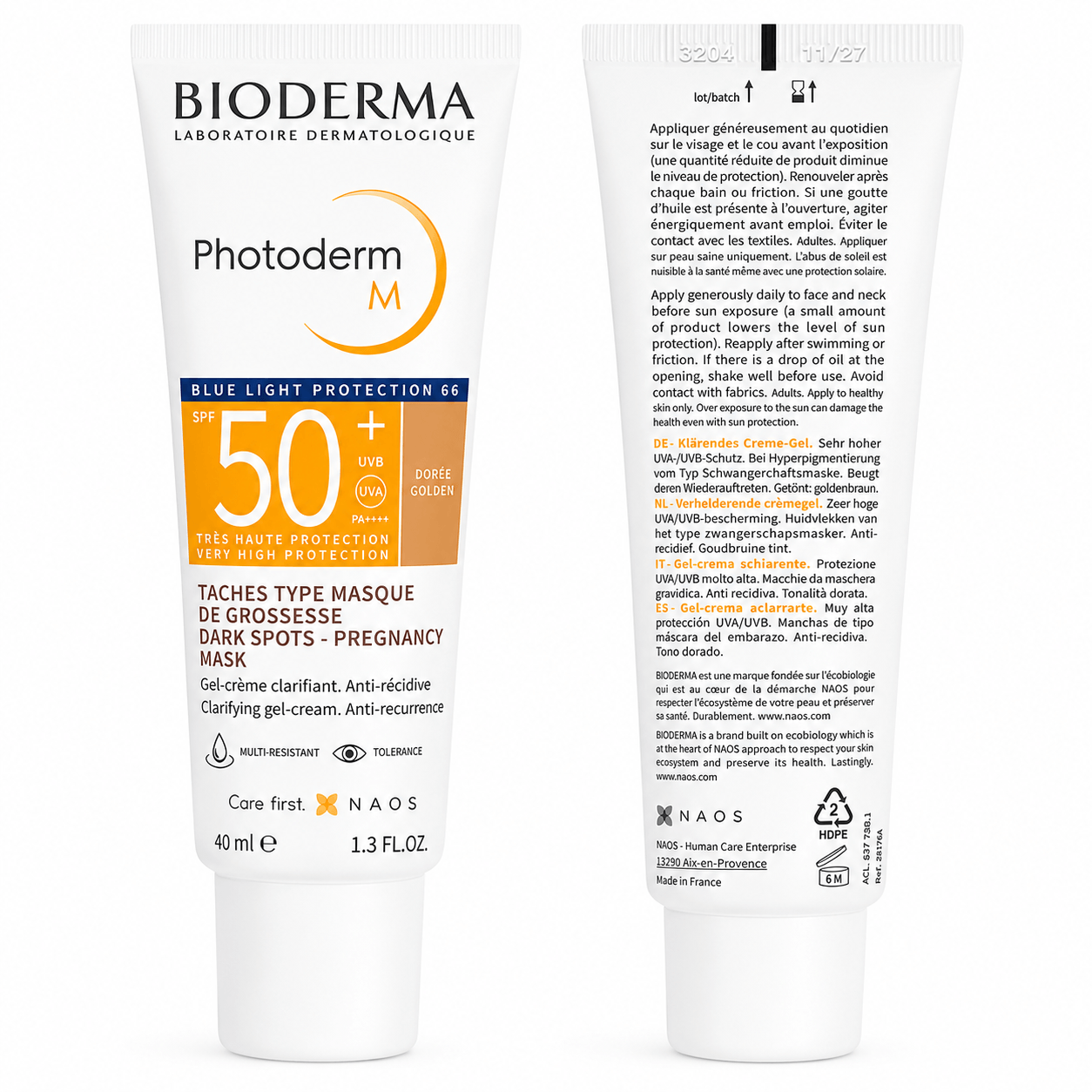 Bioderma Photoderm M Golden Dorée SPF50+ 40ml – Protección Solar Facial con Efecto Tinte Dorado