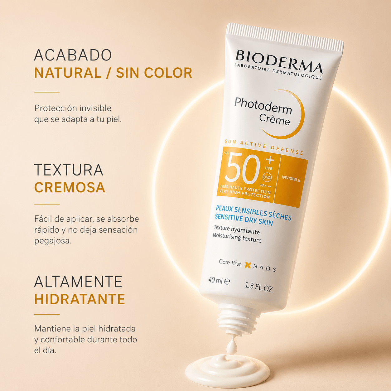 Bioderma Photoderm Cream SPF50+ Invisible 40ml – Protección Solar Facial Transparente