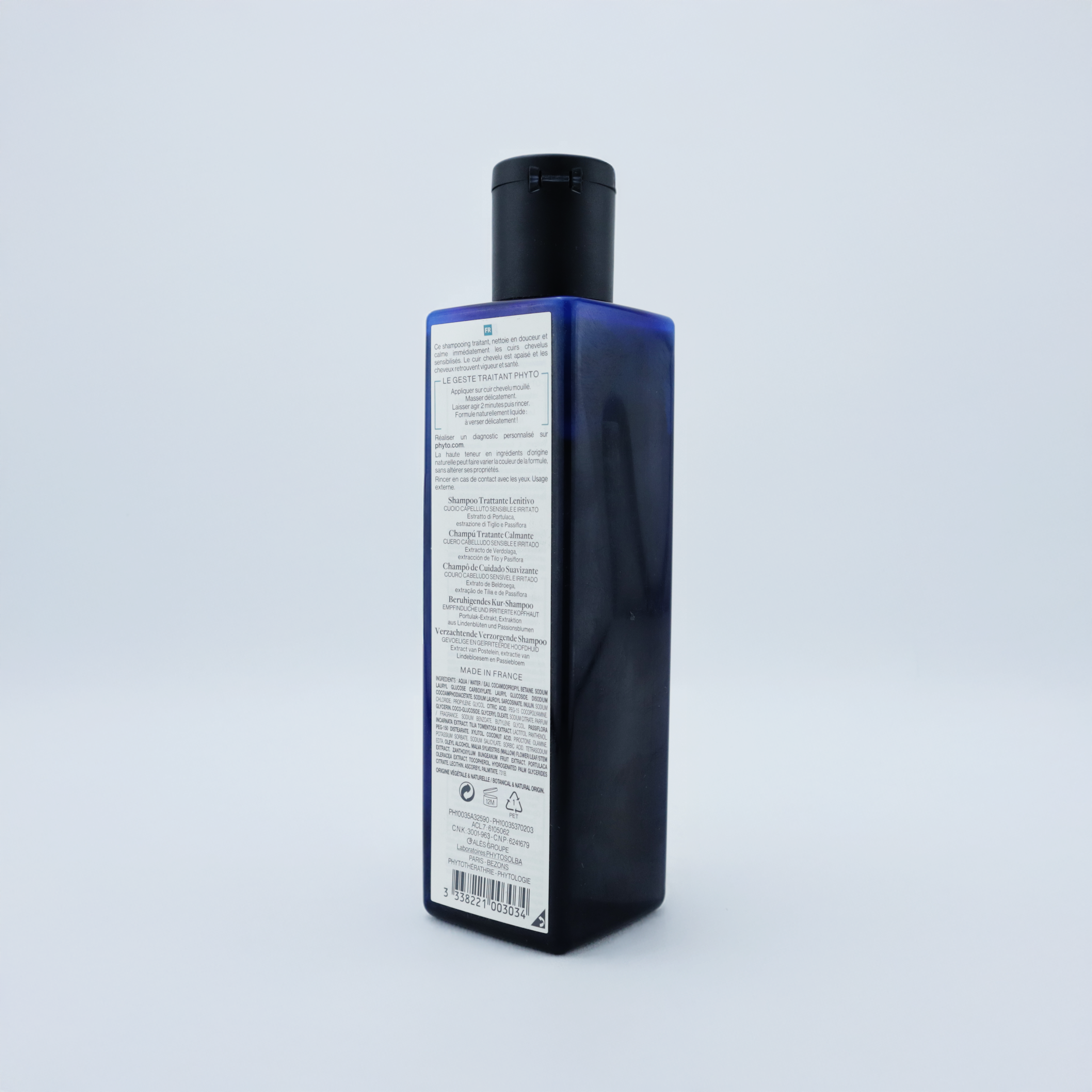 Phyto Phytoapaisant Soothing Treatment Shampoo 250ml-Calma tu cuero cabelludo, revitaliza tu cabello: Phyto Phytoapaisant Shampoo