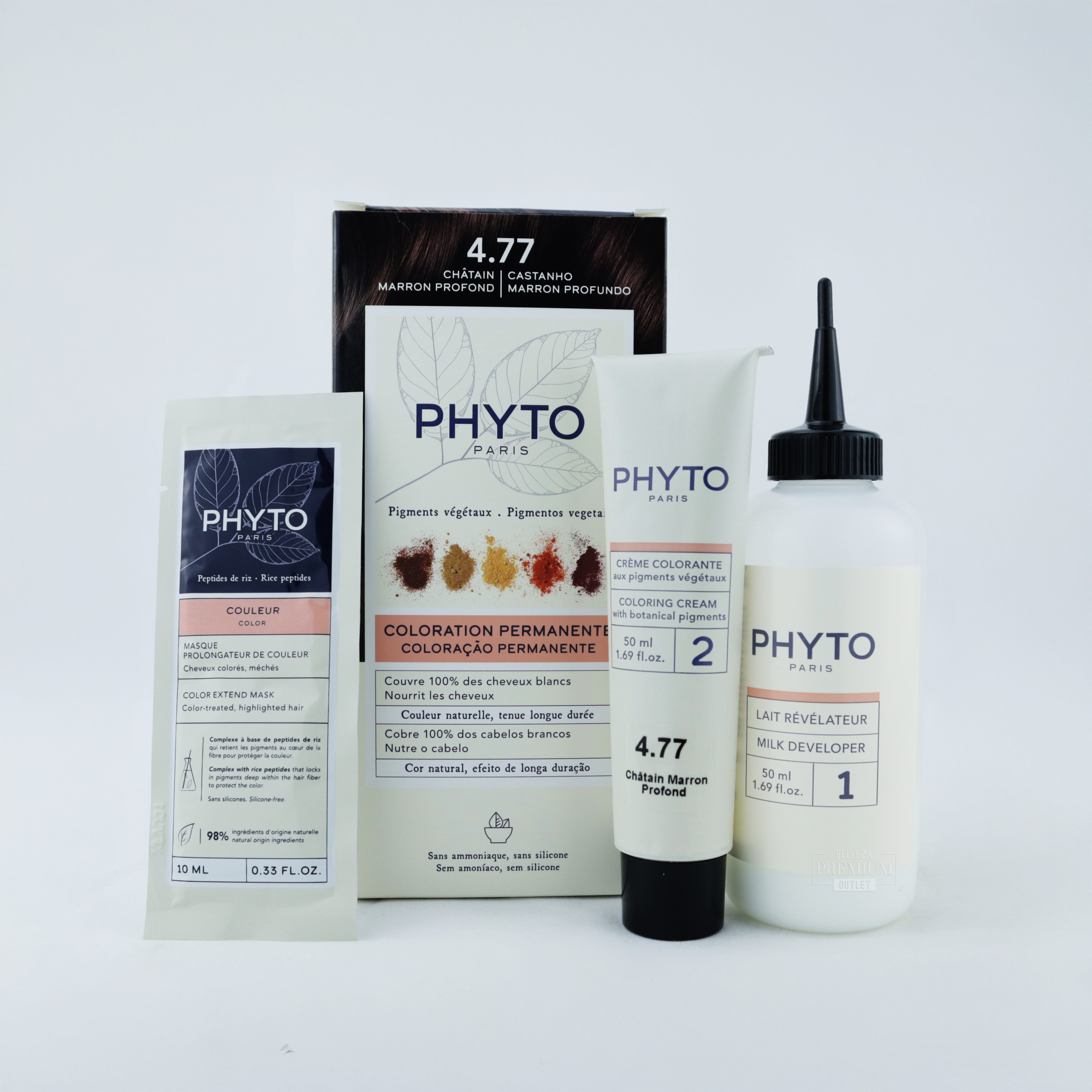 Phyto Phytocolor Set 4.77 - Int. Chestnut: Un color castaño brillante para tu cabello