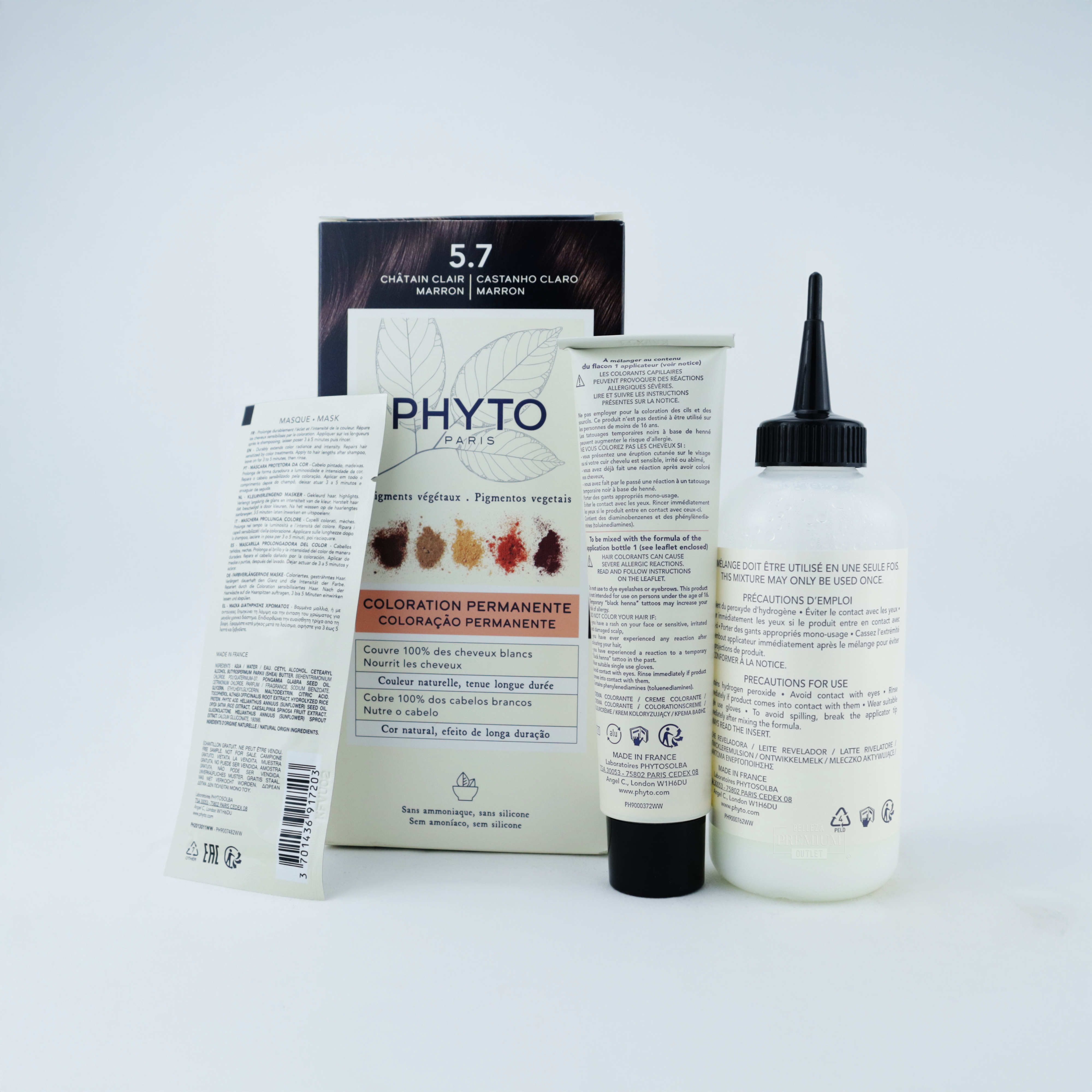 Phyto Phytocolor Set 5.7 Light Chestnut : Un color espectacular para un castaño radiante