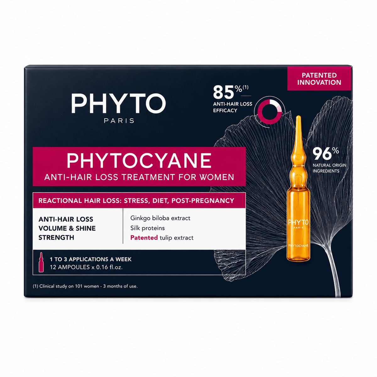 Phyto Phytocyane-Tratamiento Anticaída para Mujer 12 Ampolletas