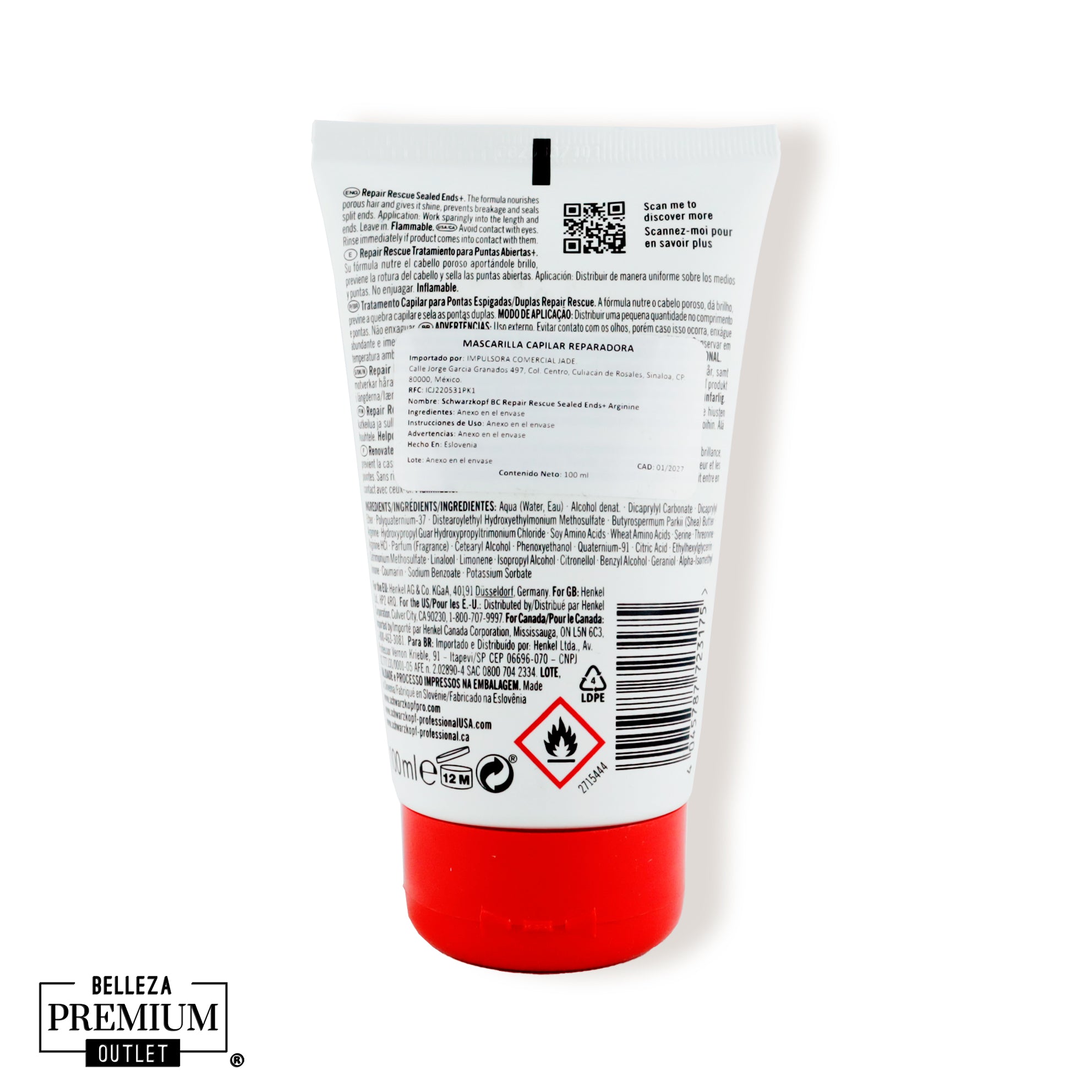 Schwarzkopf BC Bonacure Repair Rescue Sealed Ends 100ml – Repara y Sella las Puntas Dañadas