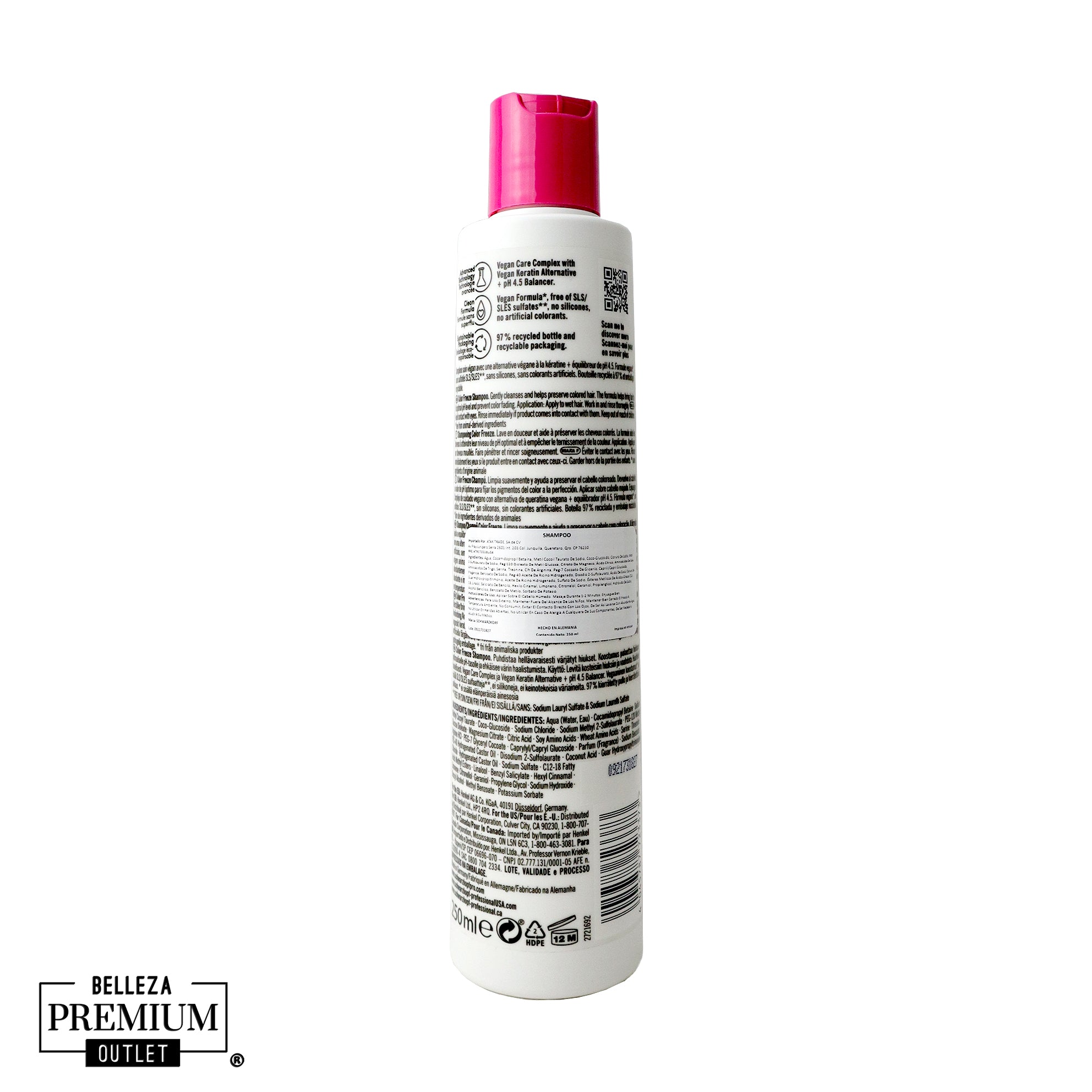Schwarzkopf Professional BC Color Freeze Shampoo 250ml – Protección Intensa y Brillo Duradero para tu Color