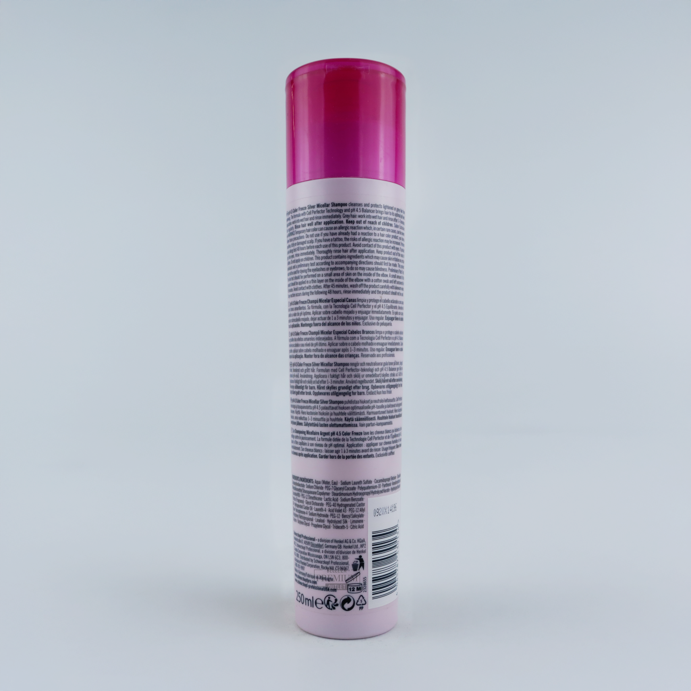 Schwarzkopf Professional BC Color Freeze Silver Shampoo 250ml – Neutraliza Tonos Amarillos y Realza tu Color
