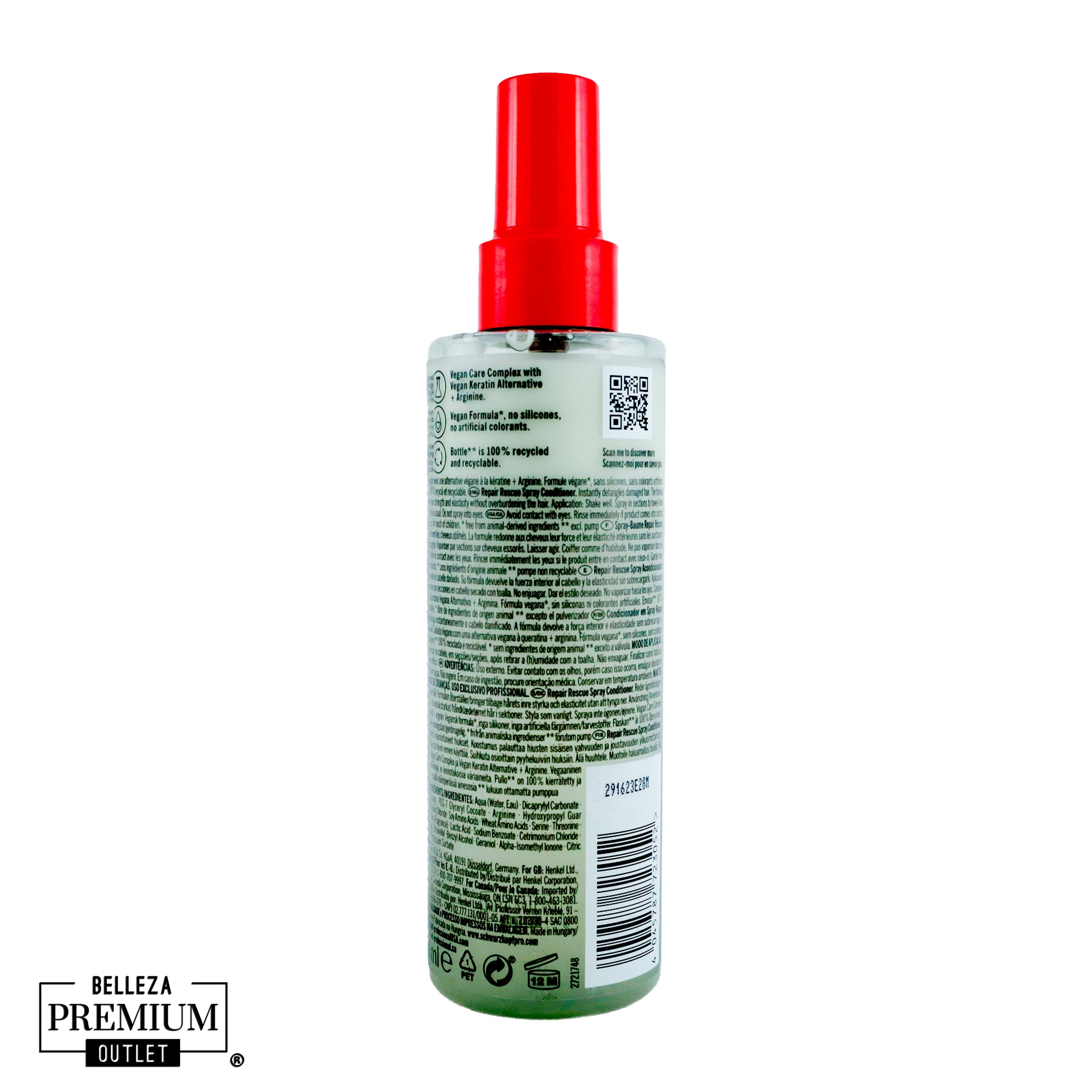 Schwarzkopf Professional BC Repair Rescue Spray Conditioner Arginine 200ml – Reparación Instantánea y Fuerza Imparable para tu Cabello