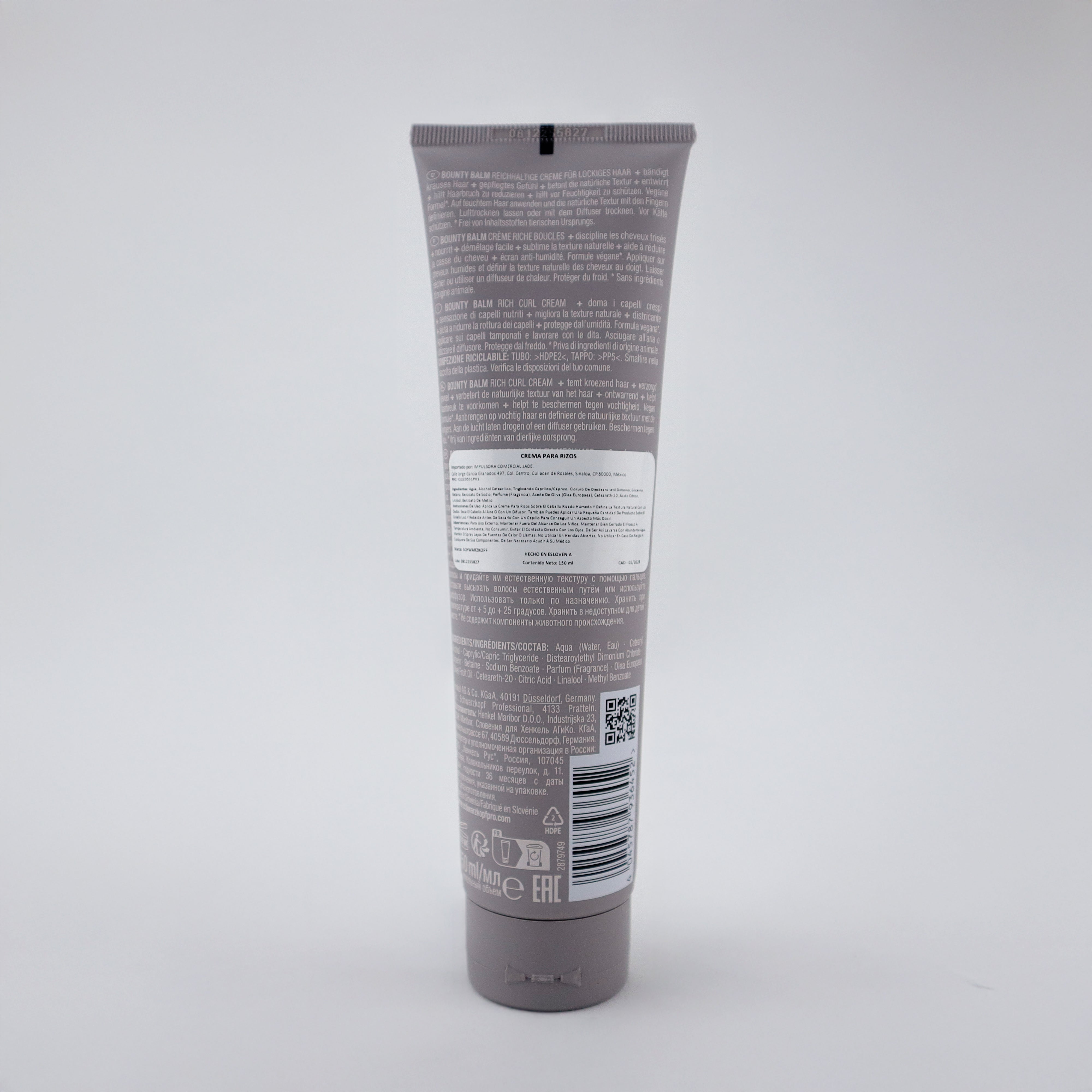 Schwarzkopf Professional OSiS+ Bounty Balm 150ml-Define, suaviza y nutre tus rizos con control natural y sin frizz.