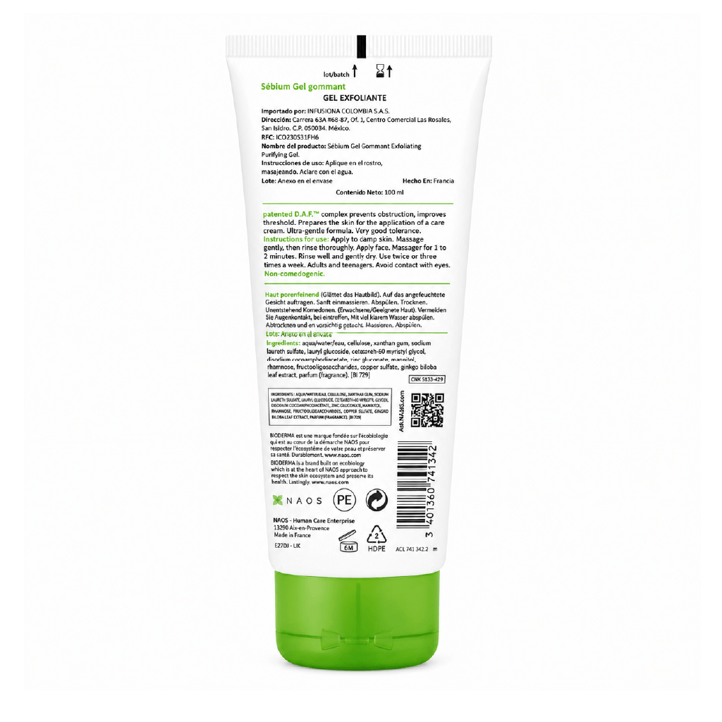 Bioderma Sébium Gel Gommant Exfoliating Purifying Gel 100ml – Gel Exfoliante Purificante para Piel Mixta a Grasa