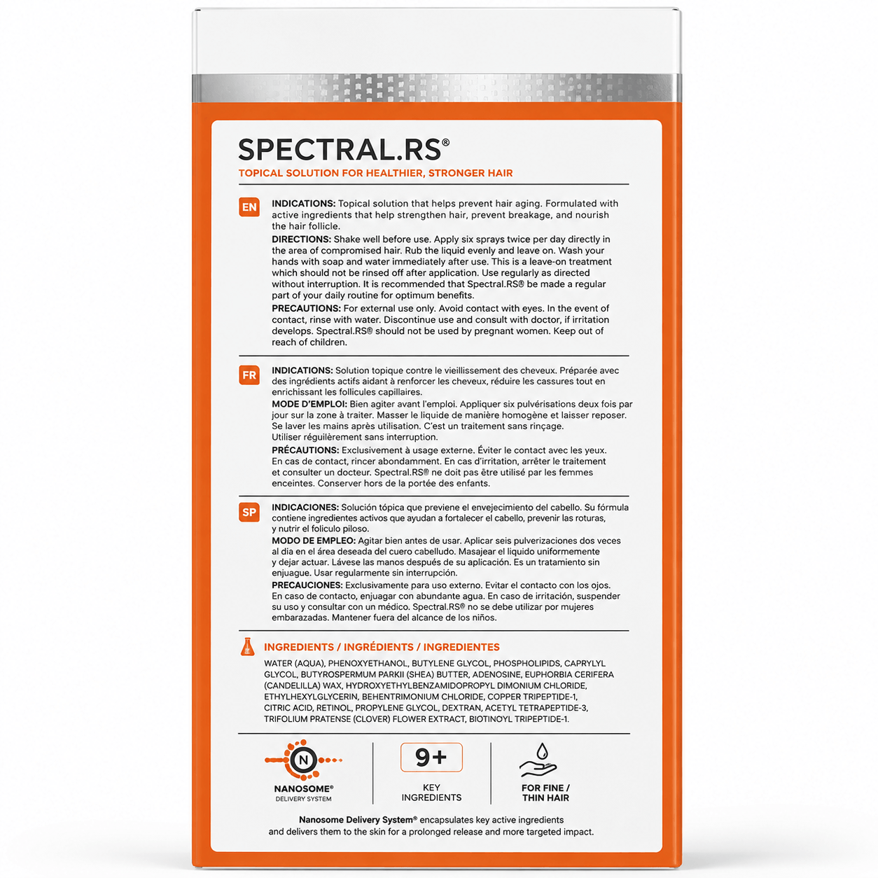DS Spectral RS Anti-thinning–Sérum capilar uso tópico 60ml